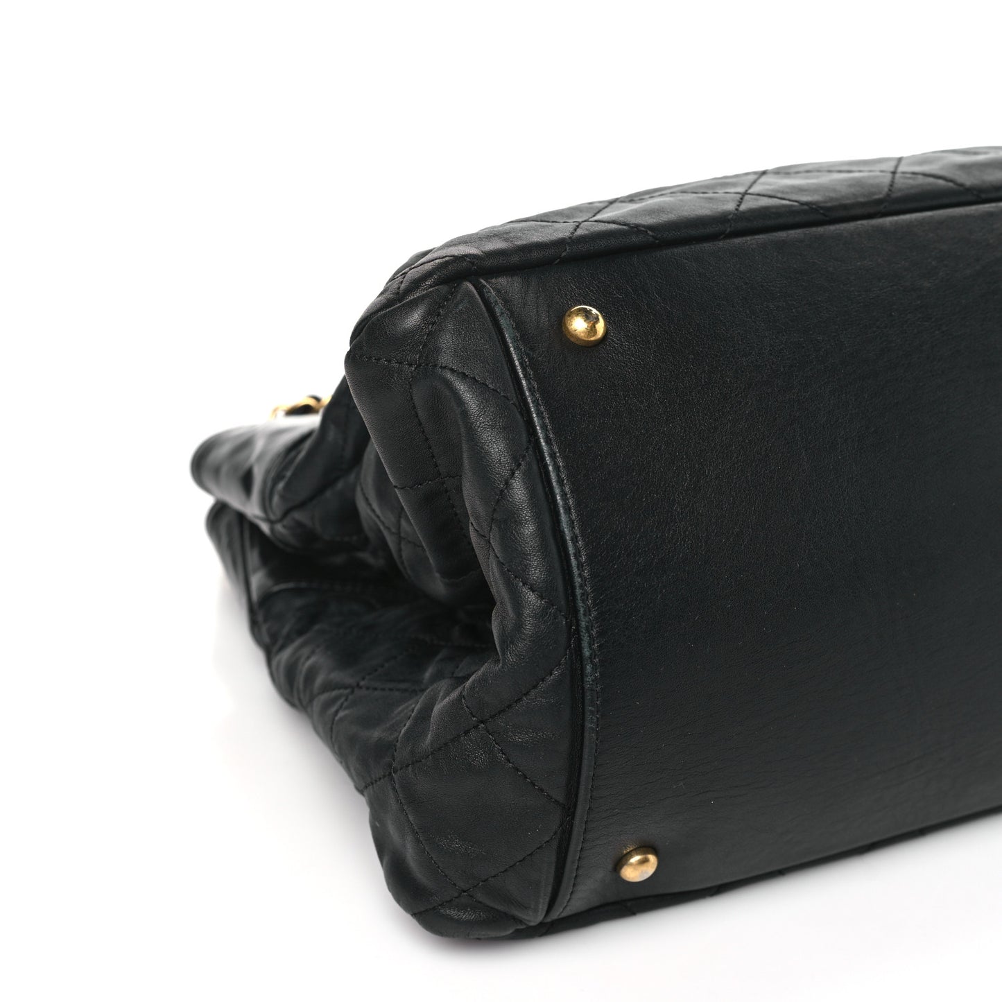 Iridescent Calfskin Quilted Large In The Mix Tote Black