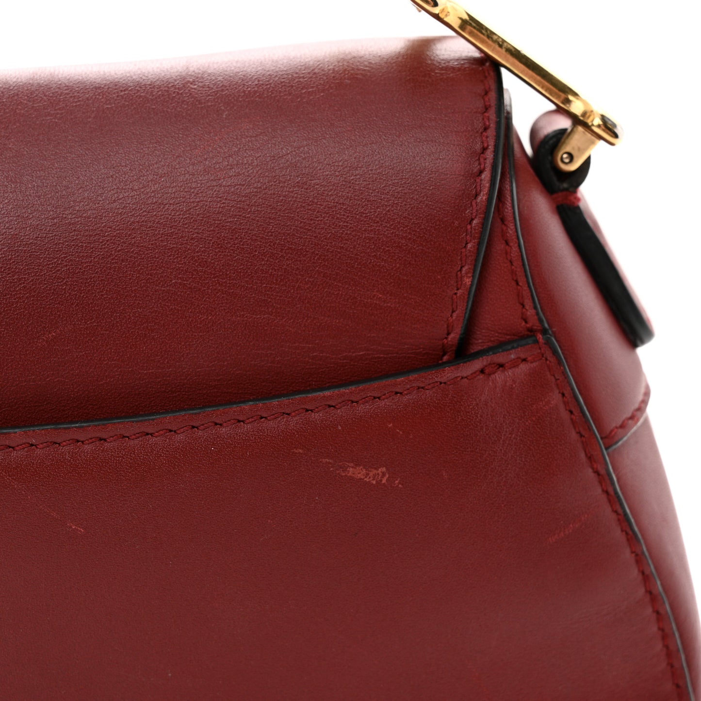 Calfskin Mini Saddle Bag Scarlet