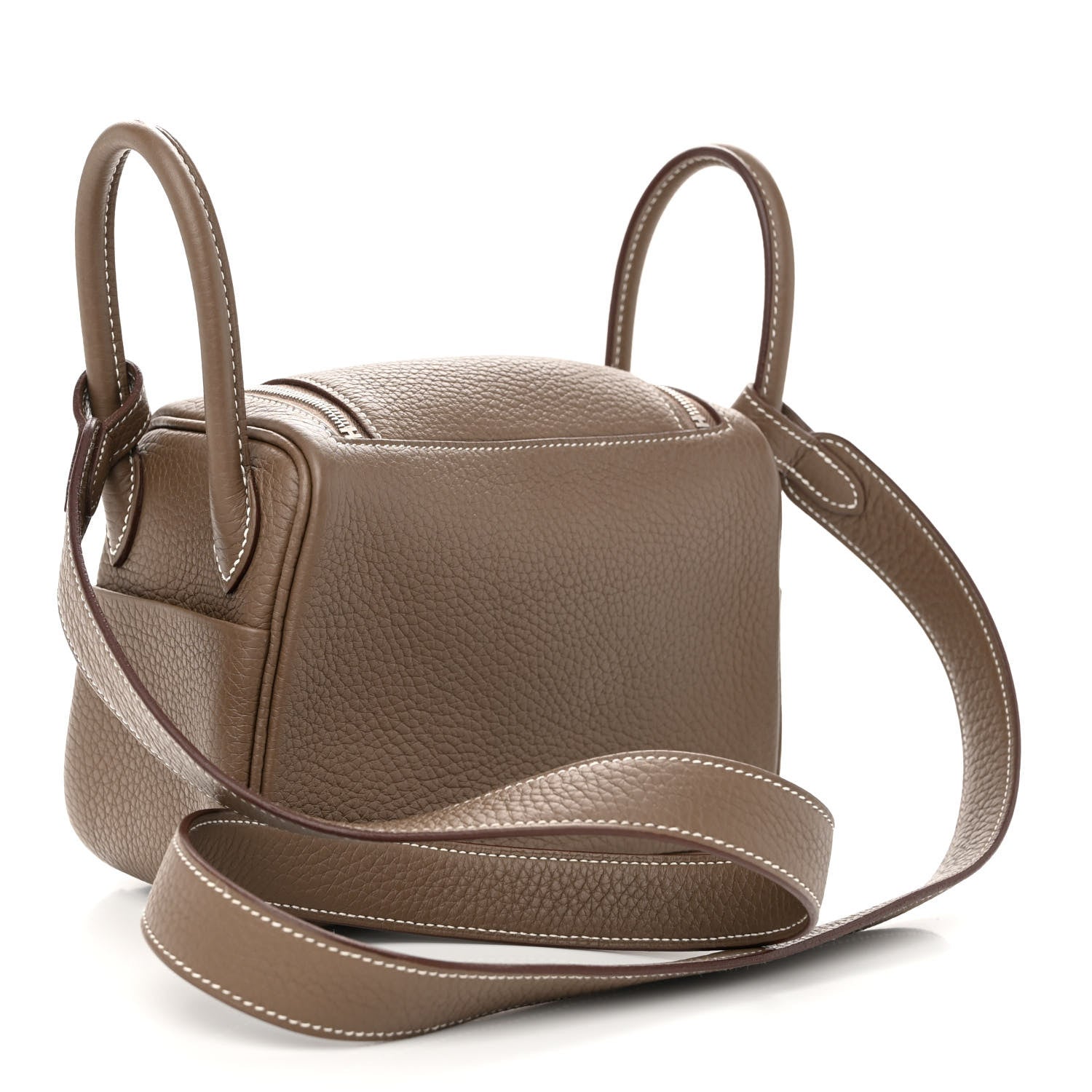 Hermes Taurillon Clemence Mini Lindy 20 Etoupe 3 of 10