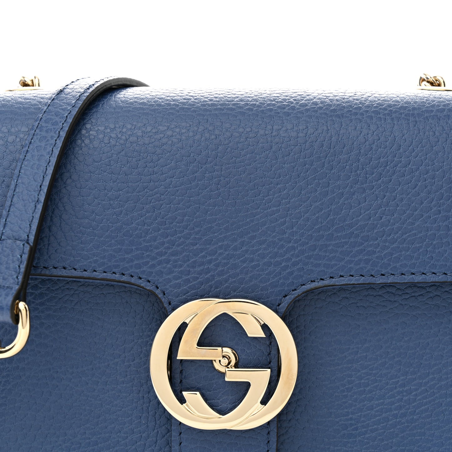 Dollar Calfskin Small Interlocking G Shoulder Bag Caspian