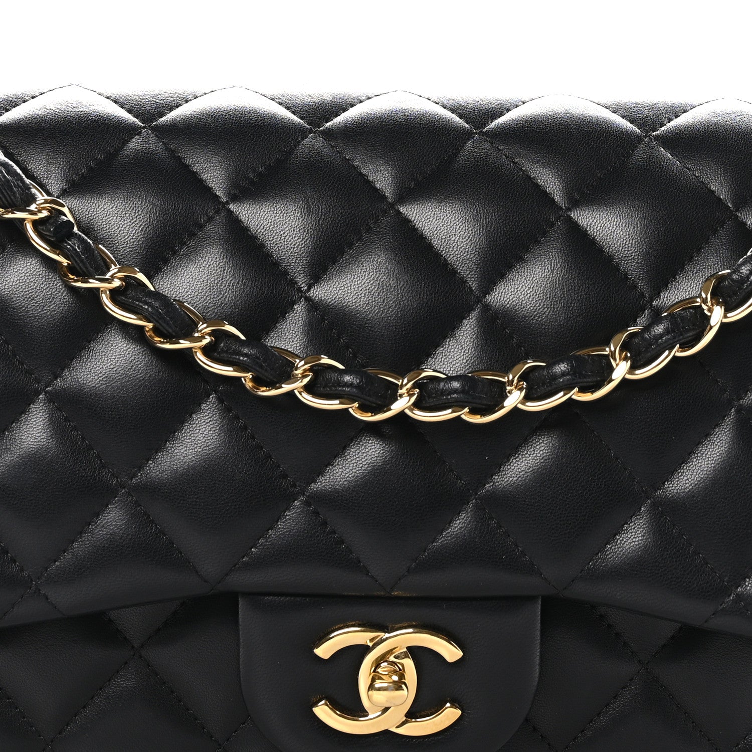 Chanel Lambskin Quilted Jumbo Double Flap Black 8 of 11