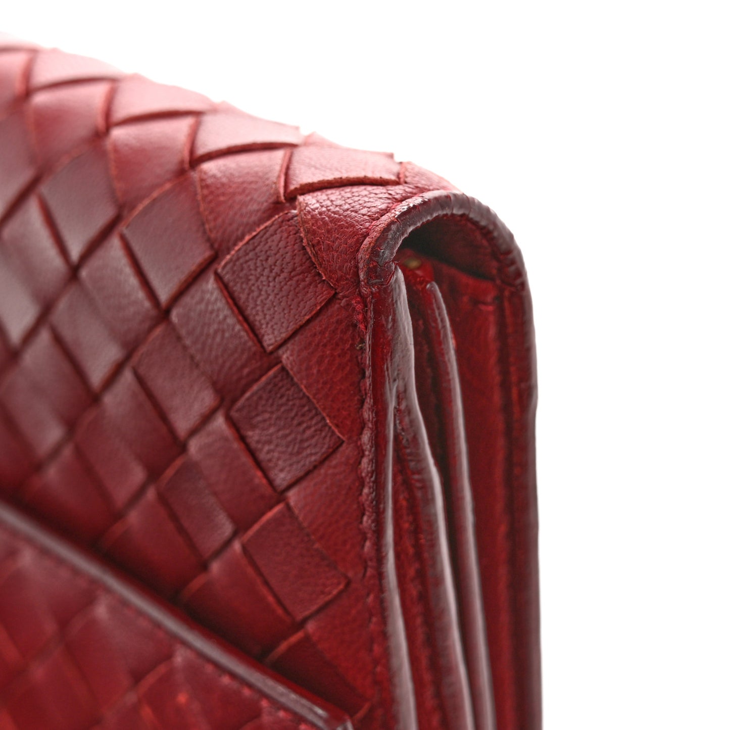 Nappa Intrecciato Continental Wallet Dark Red