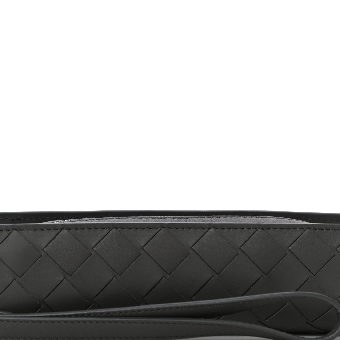 Nappa Maxi Intreccio Wristlet Pouch Graphite