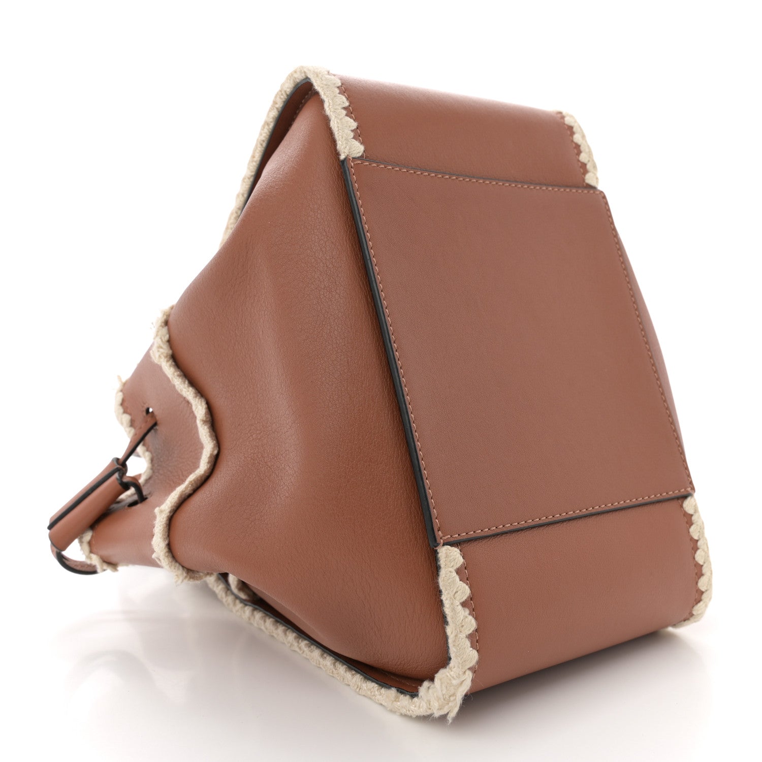 Loewe Calfskin Small Crochet Trim Hammock Shoulder Bag Tan 4 of 10