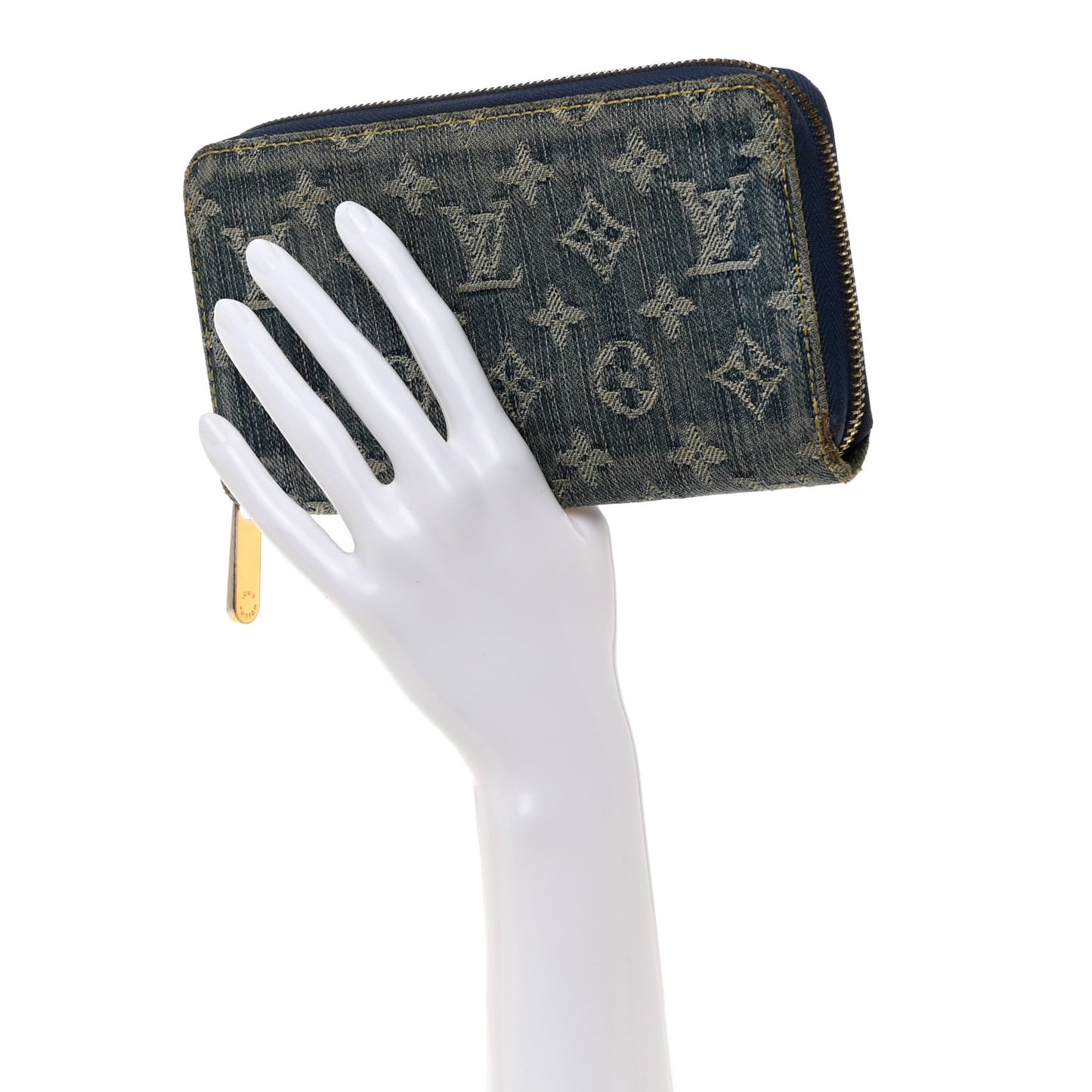 Monogram Denim Zippy Wallet Blue