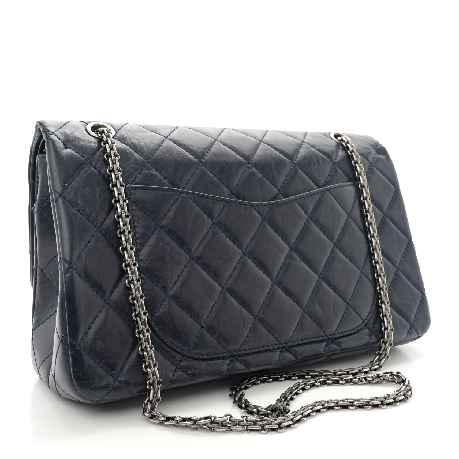 Chanel Aged Calfskin Quilted 2.55 Reissue 227 Flap Navy Blue 3 of 13