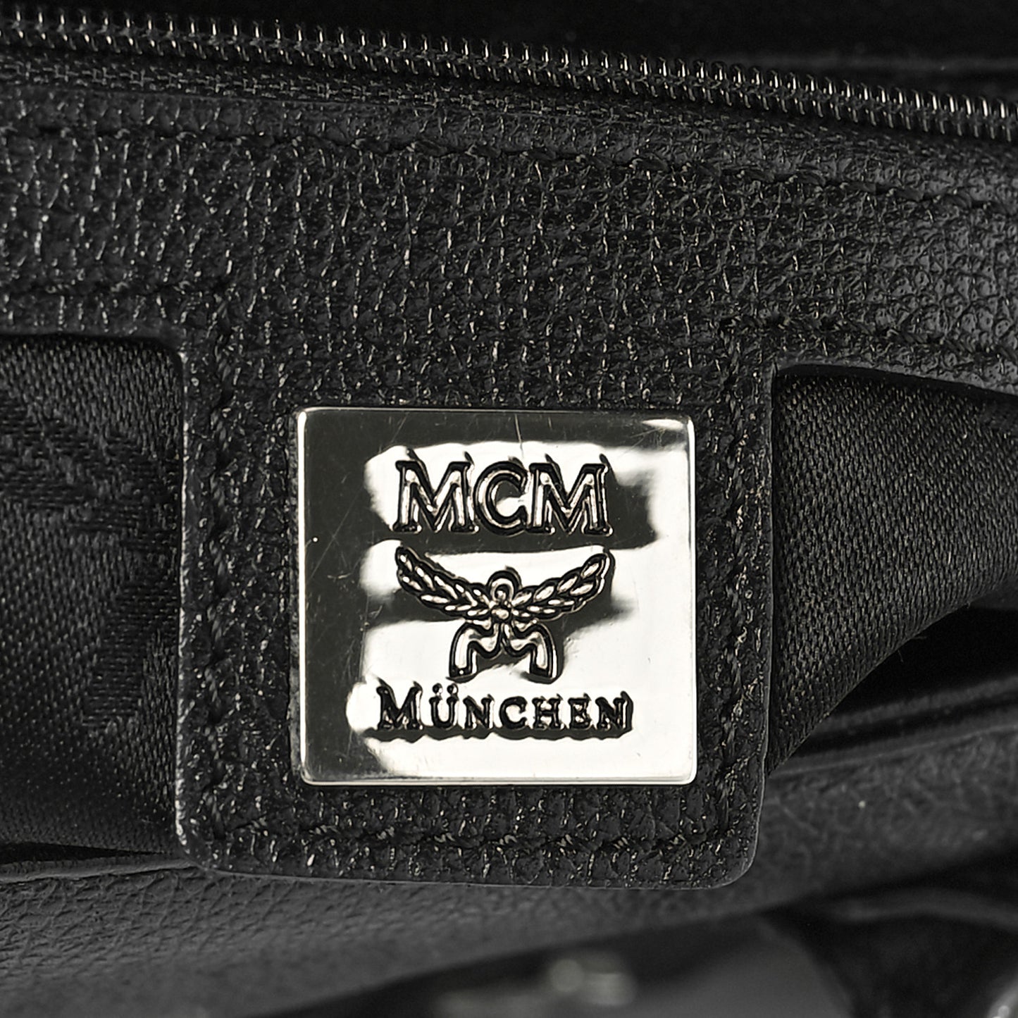 Grained Calfskin Studded Boston Bag Black