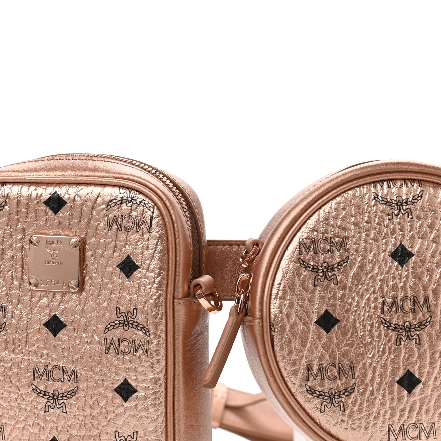 MCM Metallic Visetos Stark Original Belt Bag Champagne Gold 7 of 11