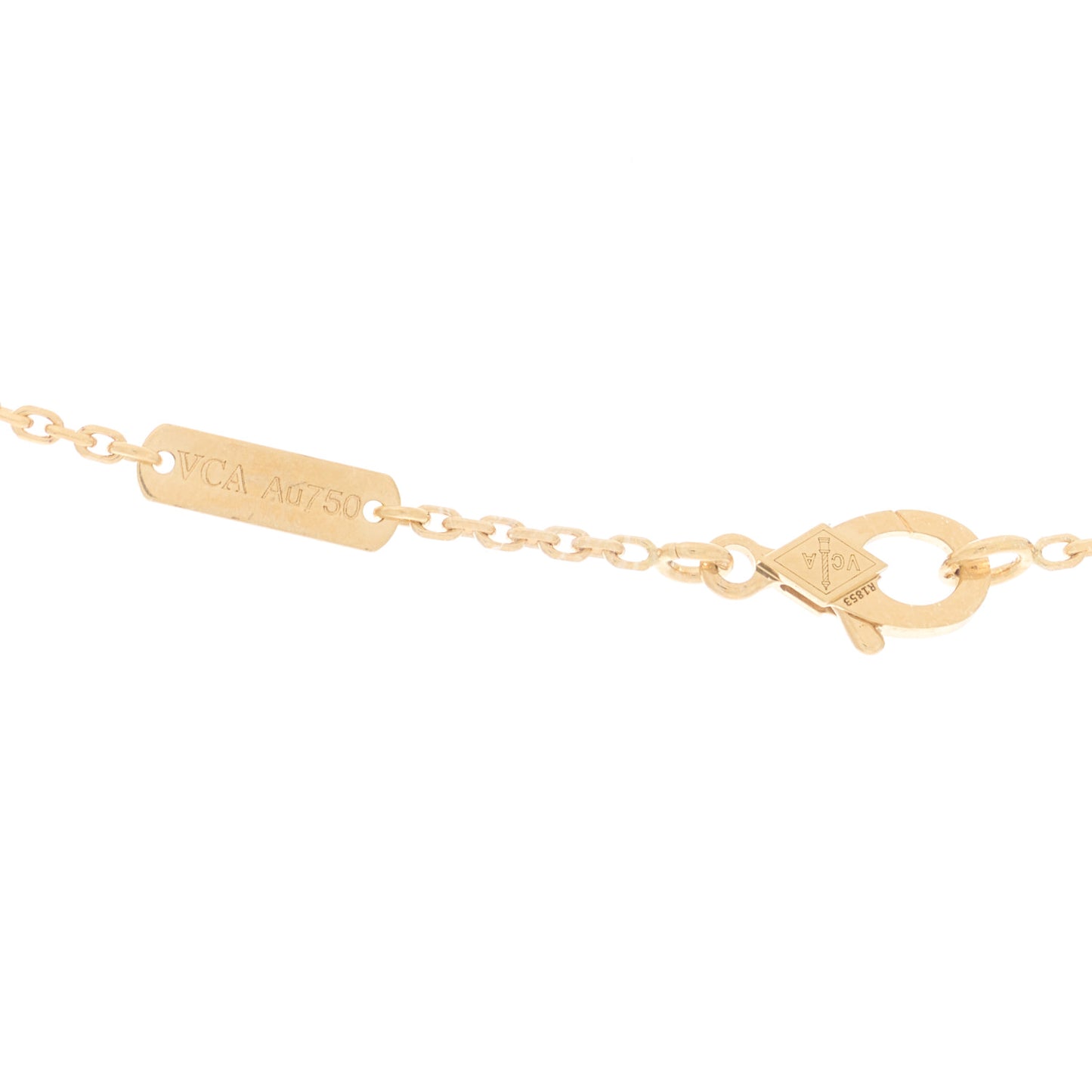 18K Yellow Gold Black Onyx Vintage Alhambra Pendant Necklace