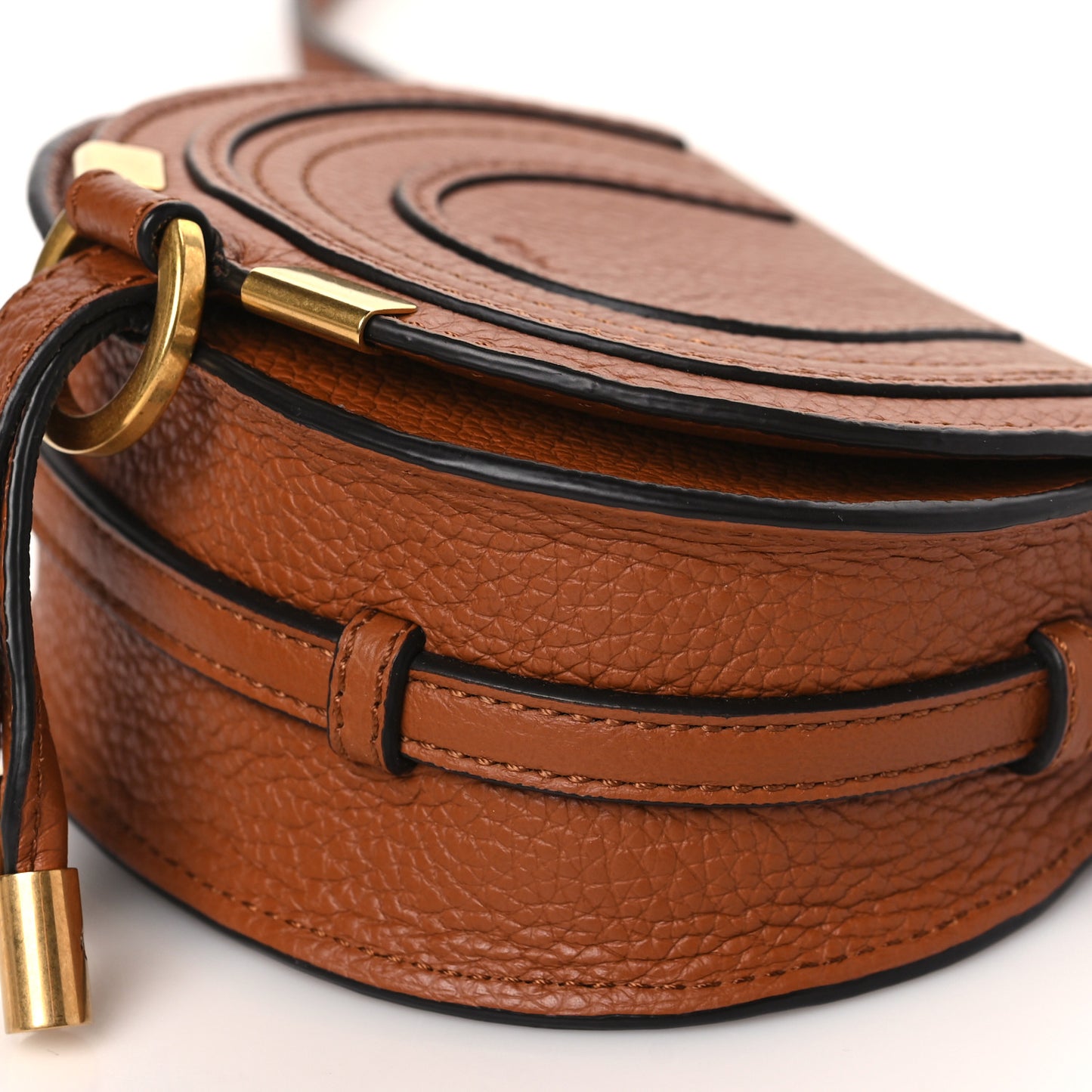 Calfskin Nano Marcie Saddle Bag Tan