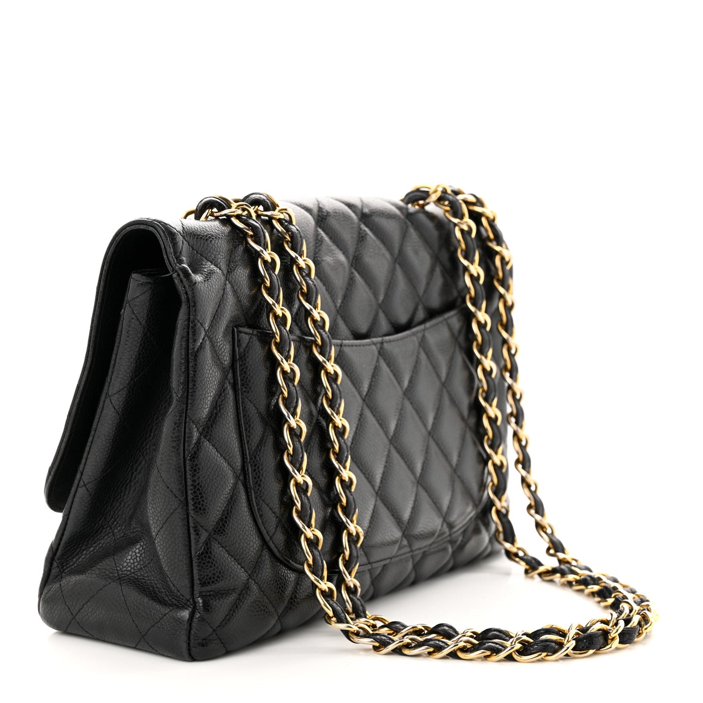 Caviar Quilted Jumbo Single Flap Black