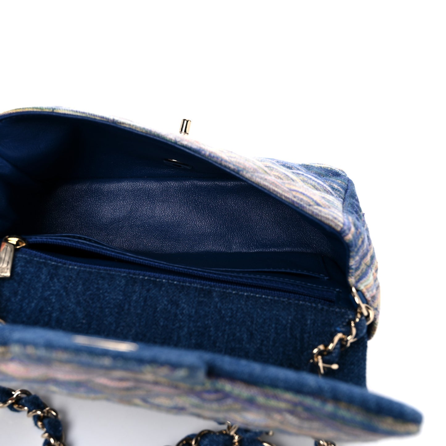 Striated Quilted Classics in Fabrics Mini Rectangular Flap Blue