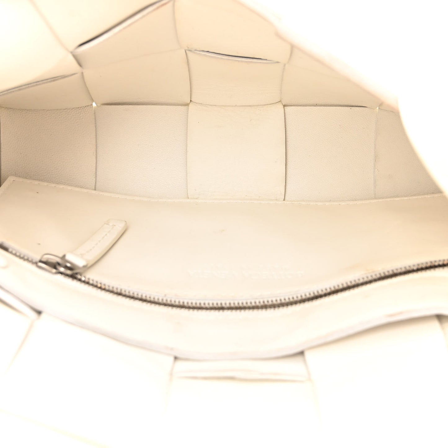 Lambskin Maxi Intrecciato Cassette Crossbody Bag White