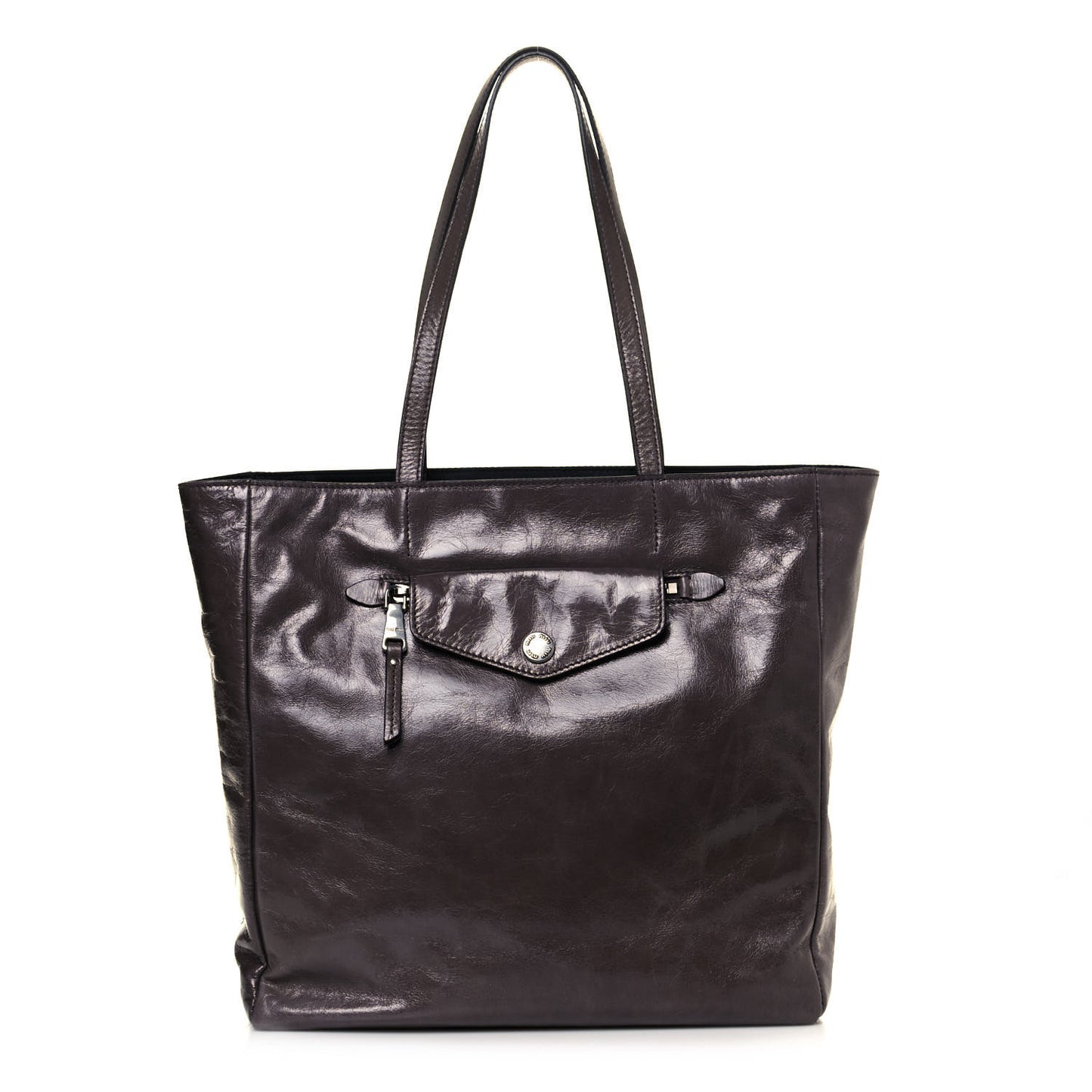 Vitello Shine Shopping Tote Fumo