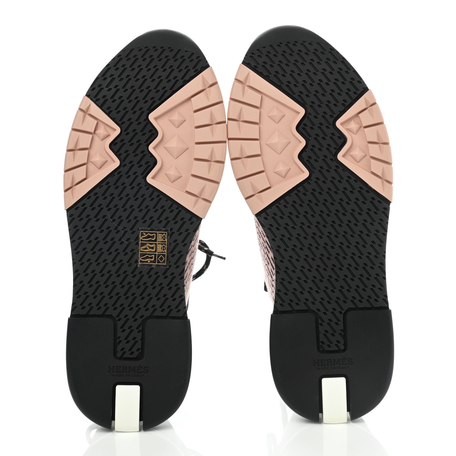 Hermes Knit Goatskin Womens Addict Sneakers 37.5 Black Multicolor 5 of 7