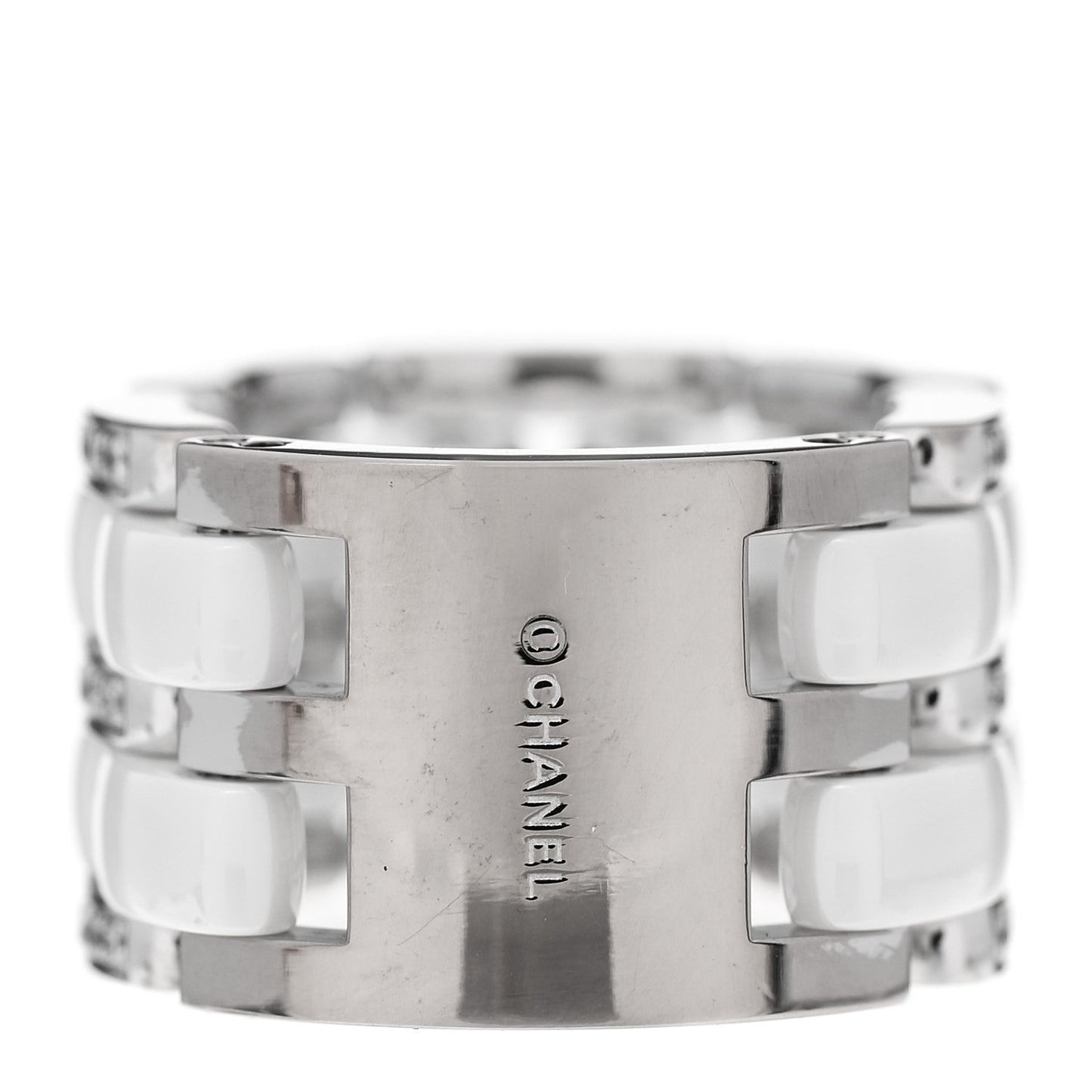 18K White Gold Ceramic Diamond Large Ultra Ring White 56 7.75