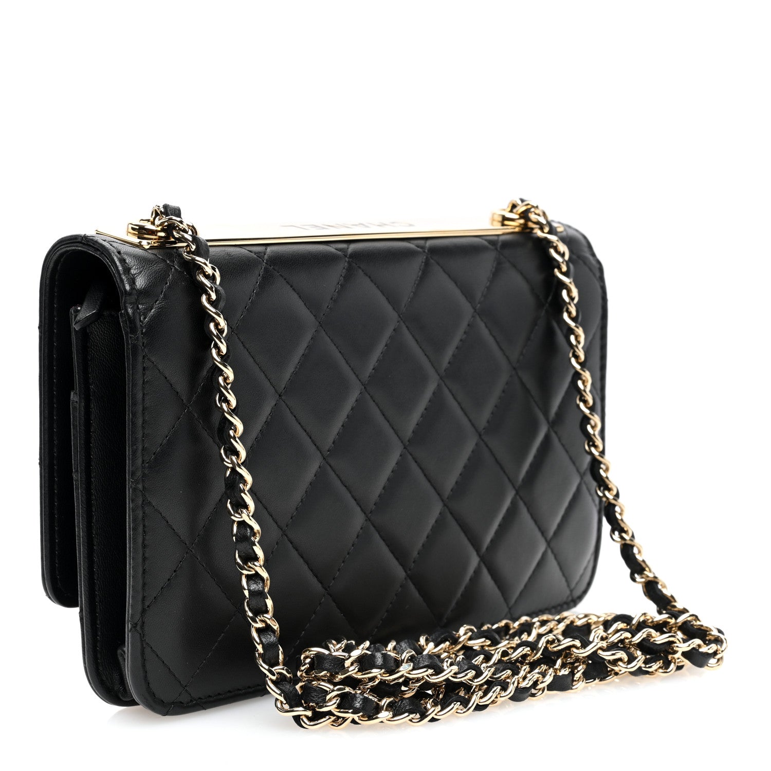 Chanel Lambskin Quilted Trendy CC Wallet On Chain WOC Black 3 of 11