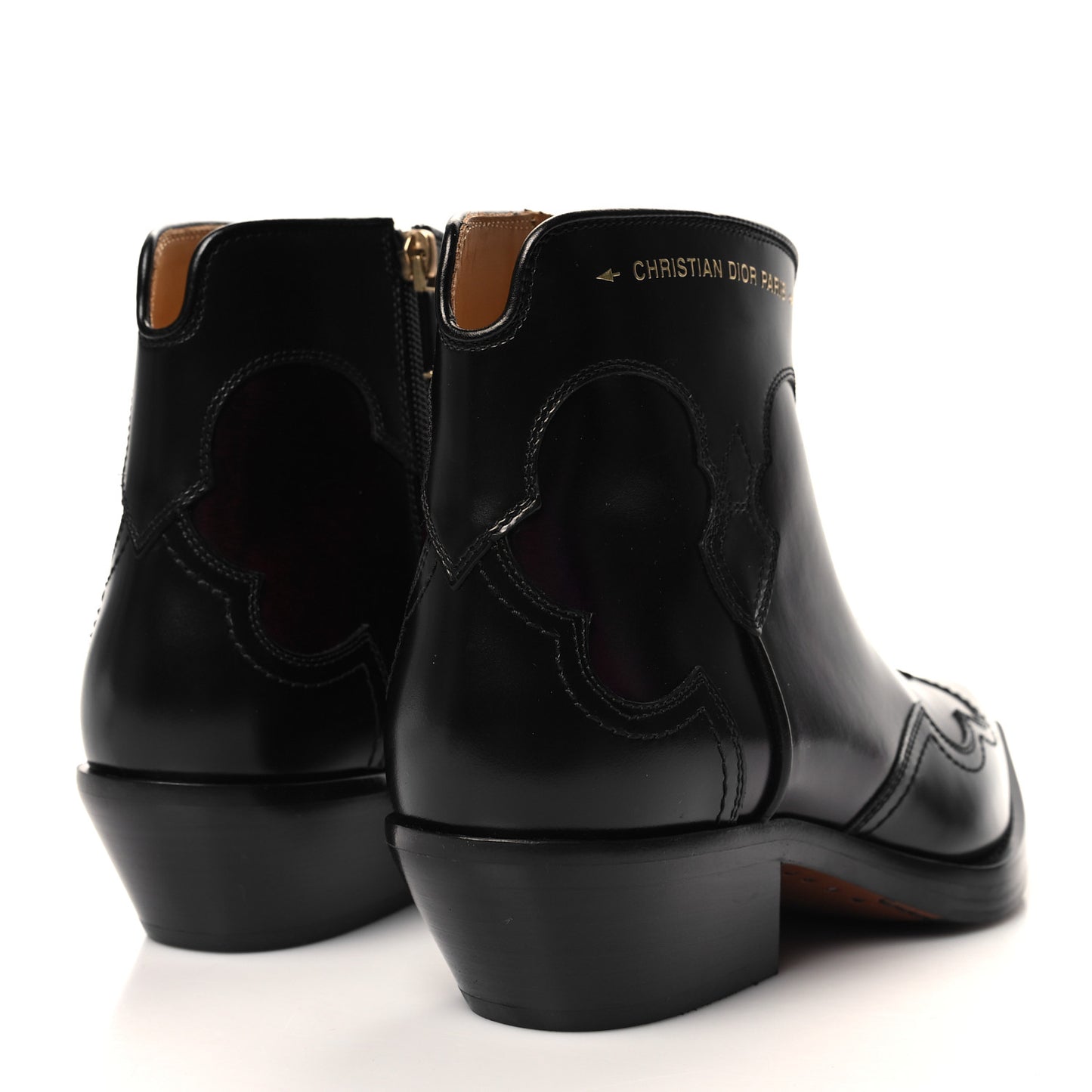 Calfskin Shaded Calfskin Dior West Ankle Boots 39 Black Deep Amaranth