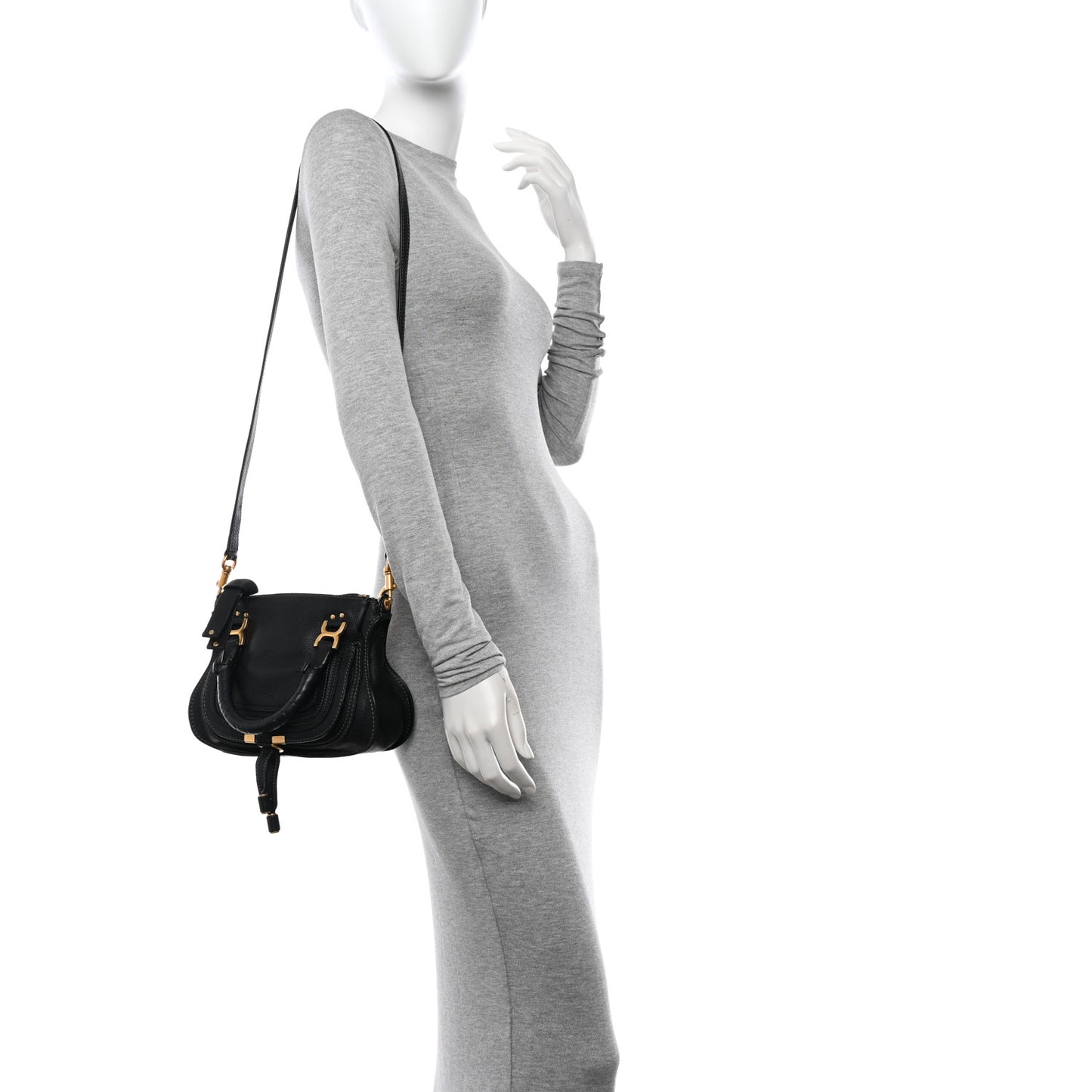 Calfskin Mini Marcie Satchel Black