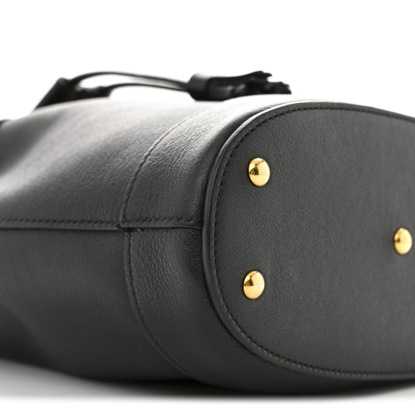 Softy Wonka Textured Dollar Calfskin Mini Diana Bucket Bag Black