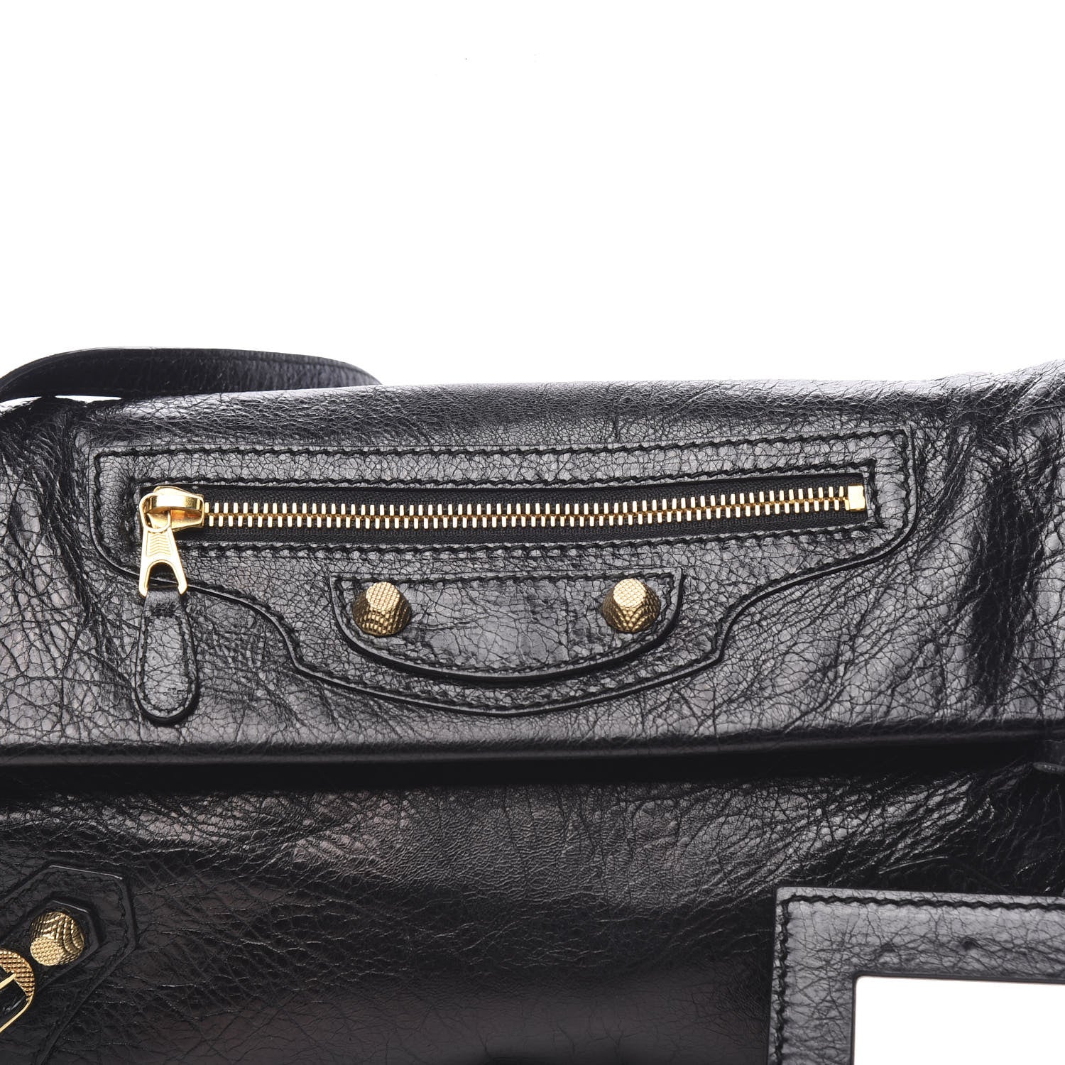 Balenciaga Agneau Giant 12 Gold Hardware Envelope Strap Clutch Black 10 of 12
