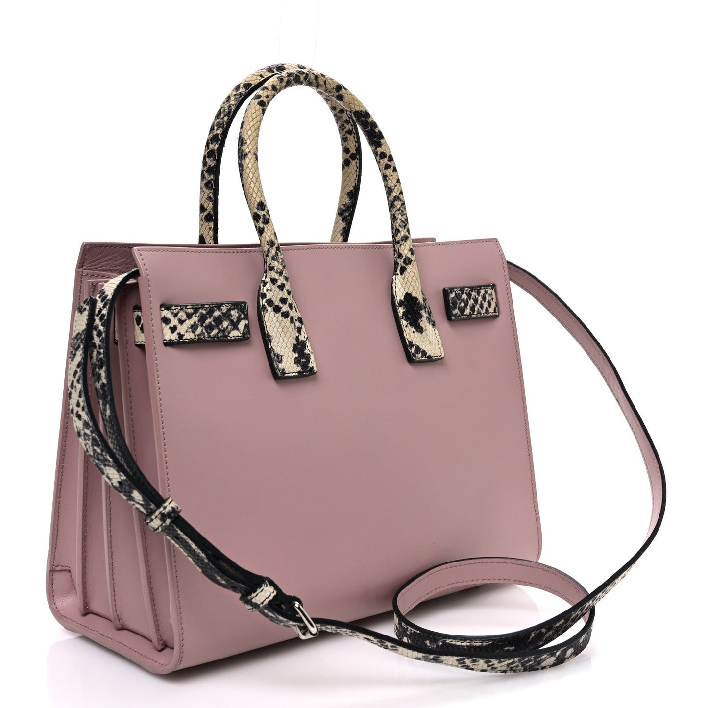 Calfskin Embossed Python Baby Sac De Jour Powder Pink