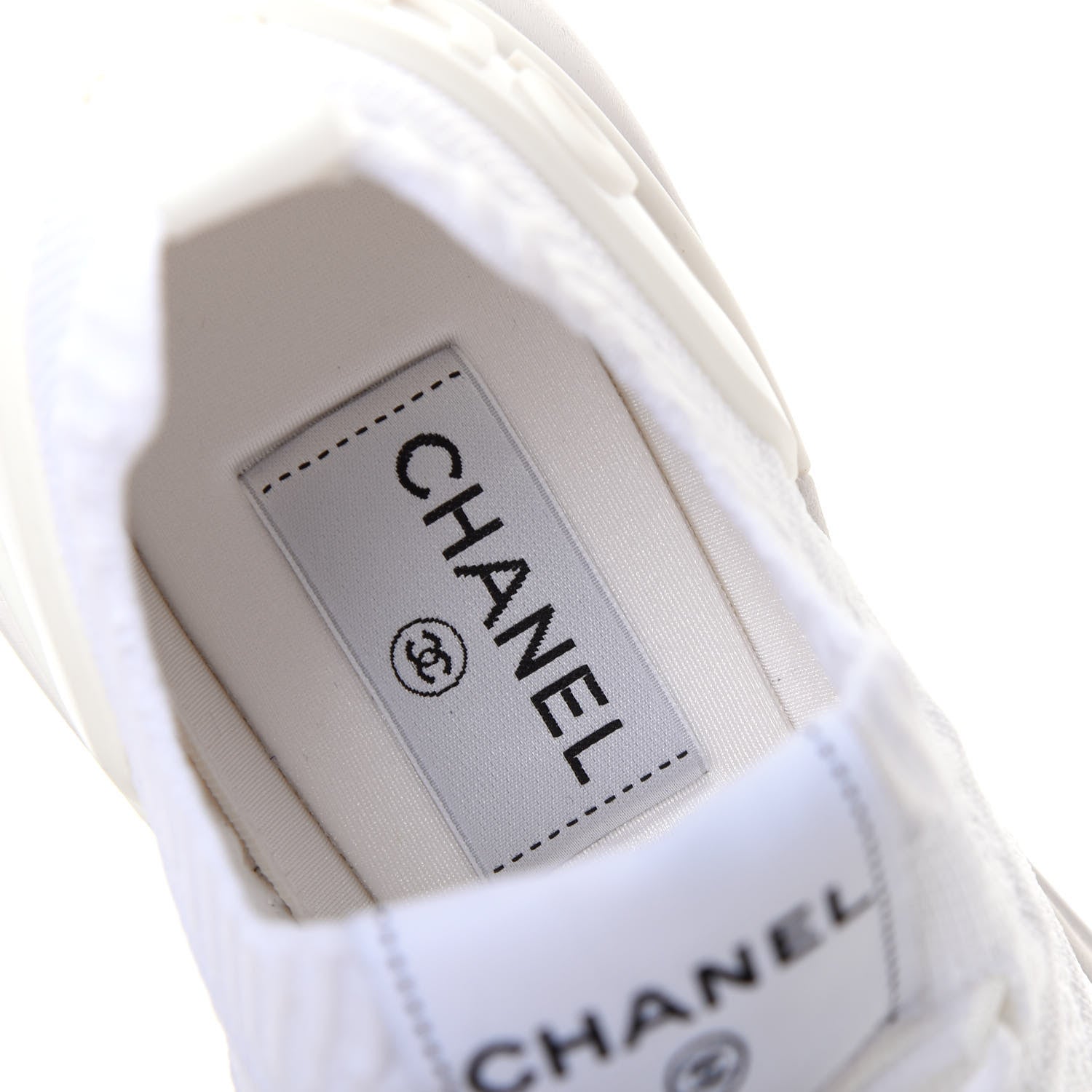 Chanel Fabric Logo Sneakers 38 White 8 of 10