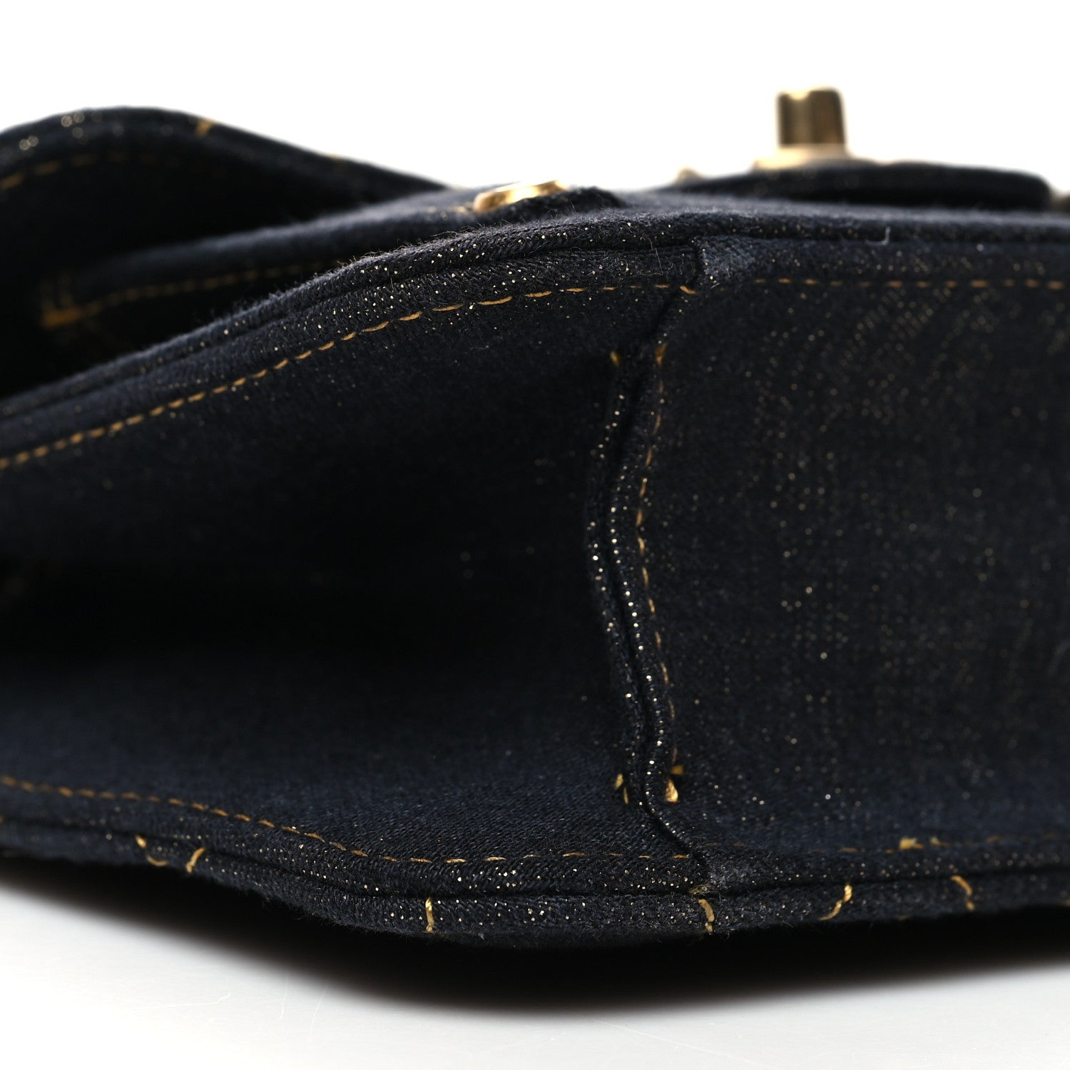 Chanel Denim Quilted Double You Mini Flap Black Golden 9 of 11
