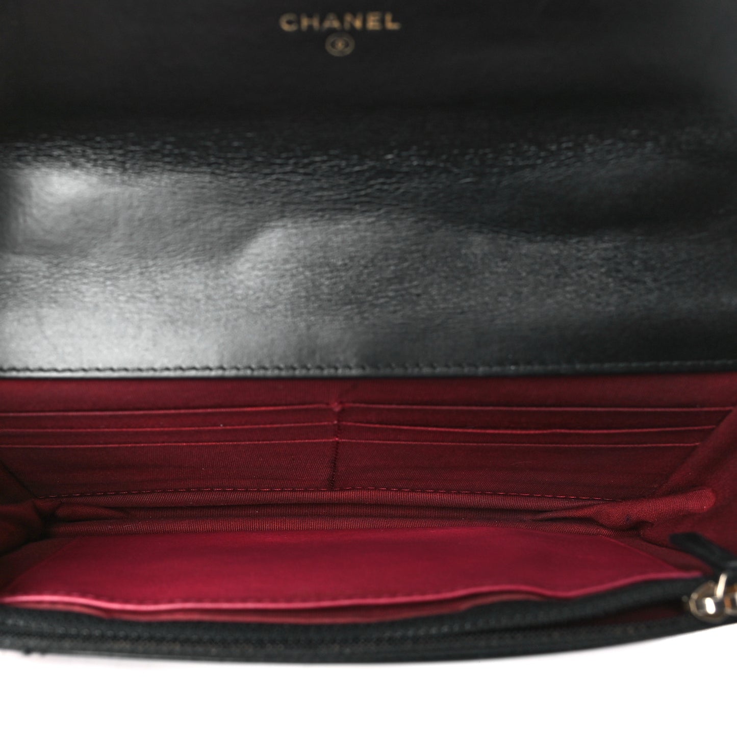 Goatskin Quilted Chanel 19 Wallet On Chain WOC Black