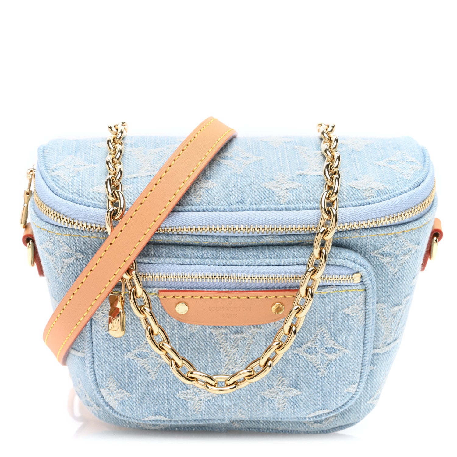 【極美品✨】激レアLOUIS VUITTONミニバムバッグ デニム スカイブルー Louis Vuitton Monogram Denim Mini Bumbag Sky Blue 1583367