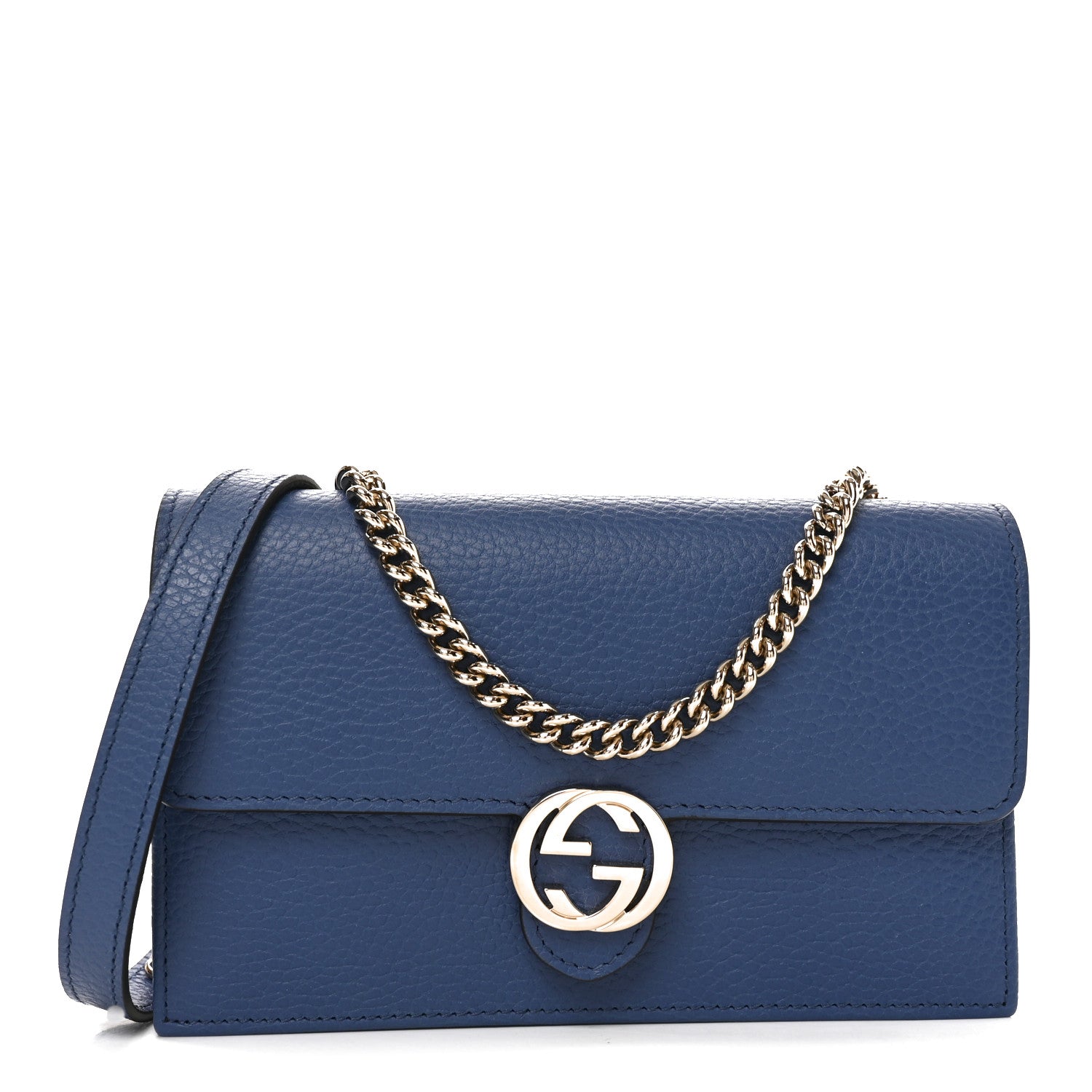 Gucci Dollar Calfskin Interlocking G Chain Wallet Caspian 1910695