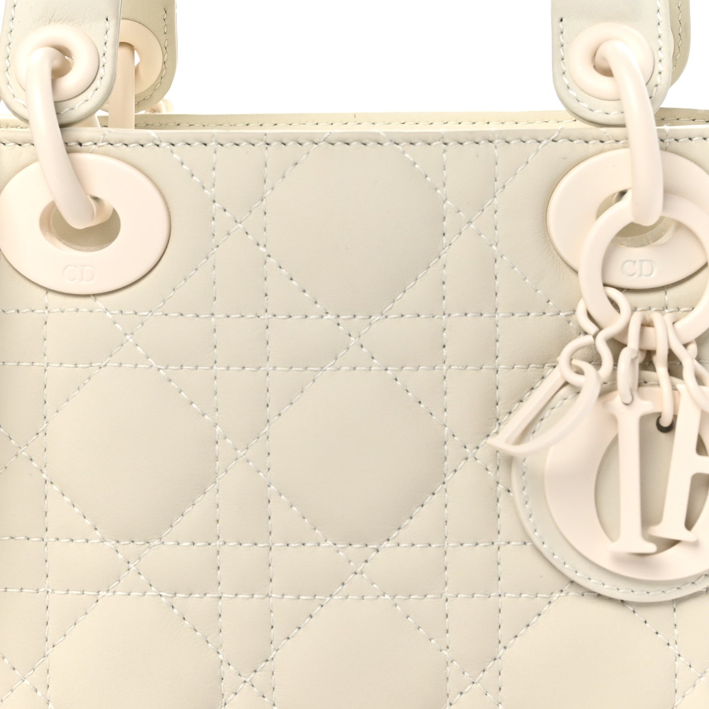 Ultra Matte Calfskin Cannage Mini Lady Dior Latte