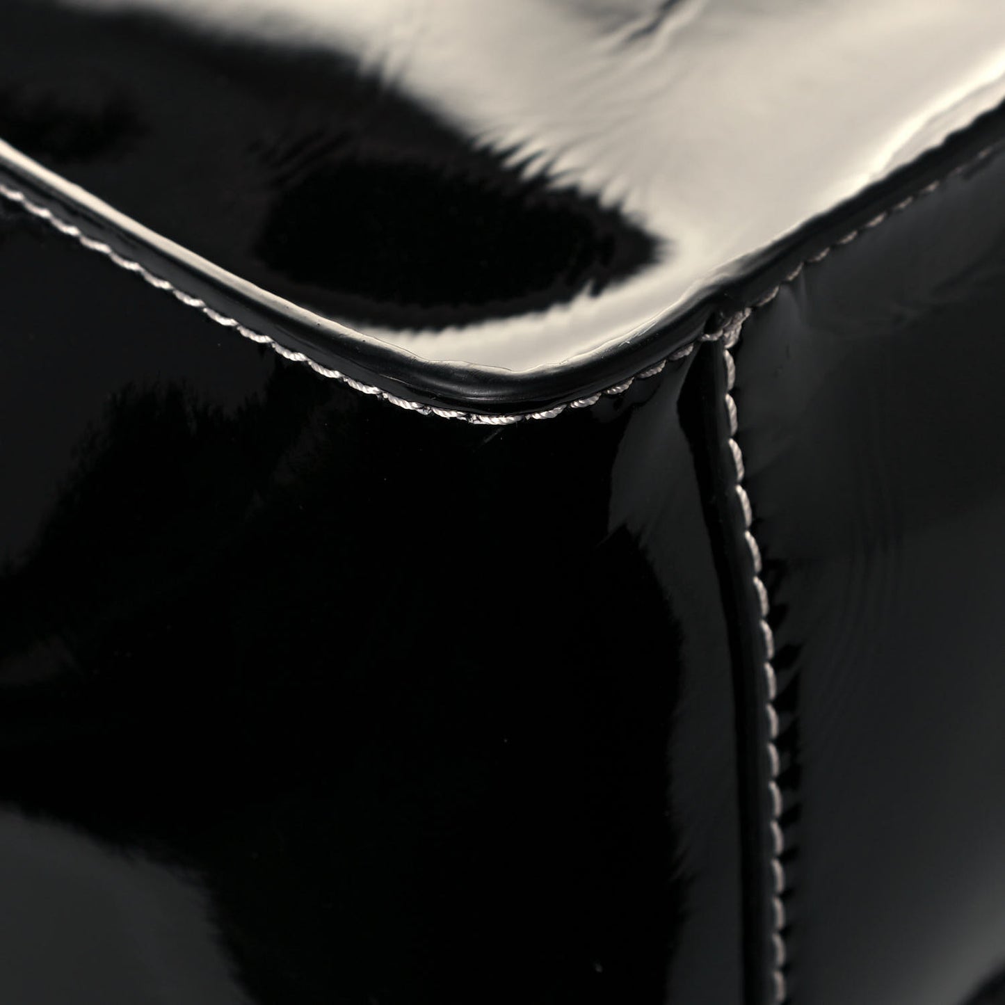 Eco Alter Patent East West Perforated Tote Black