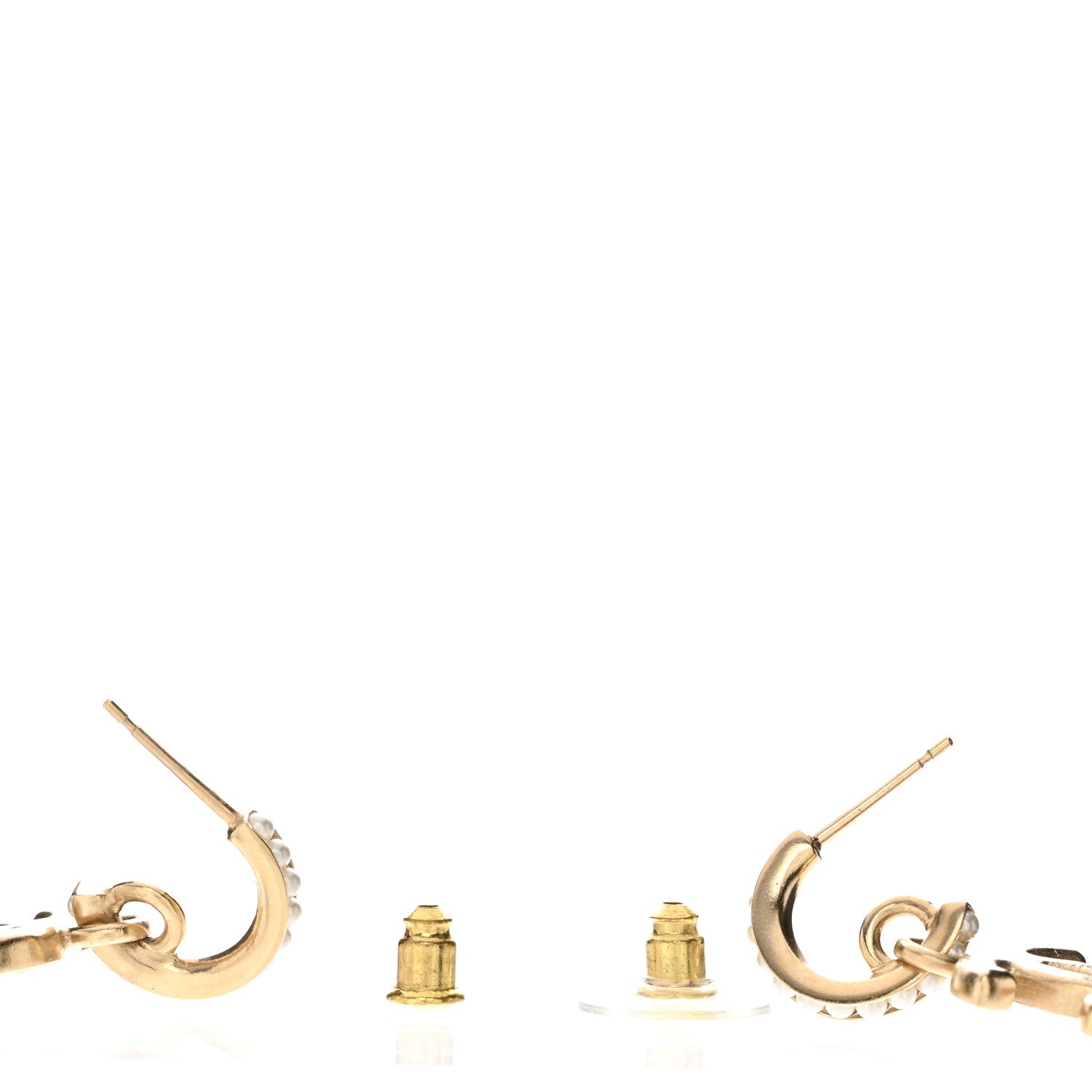 Chanel Pearl CC Hoop Drop Earring Gold 3 of 5