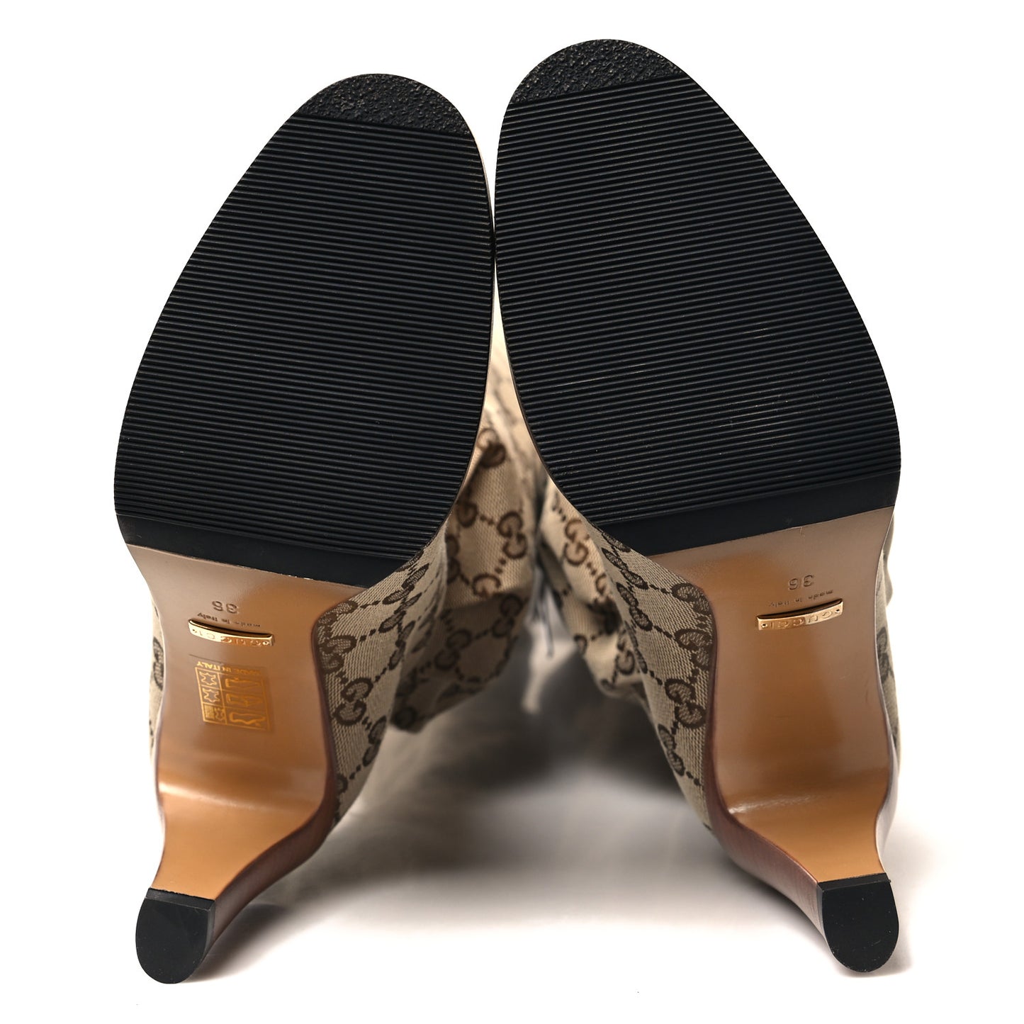 Monogram Over the Knee Boots 36 Beige Ebony