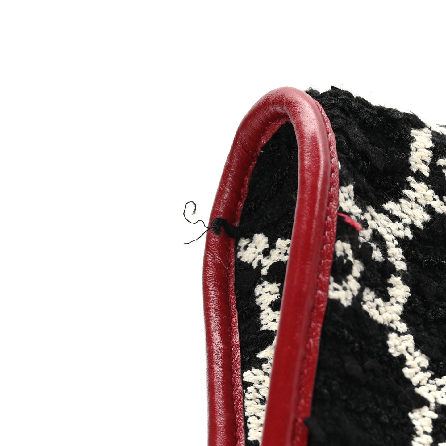 Tweed GG Monogram Large Rajah Chain Tote Romantic Cherry Black White