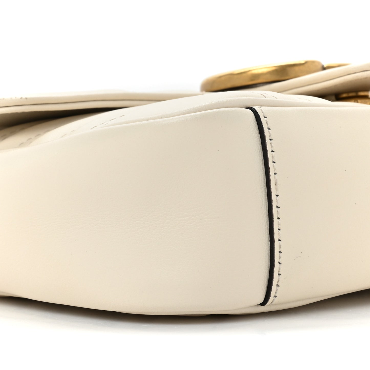 Calfskin Matelasse Mini GG Marmont Shoulder Bag White