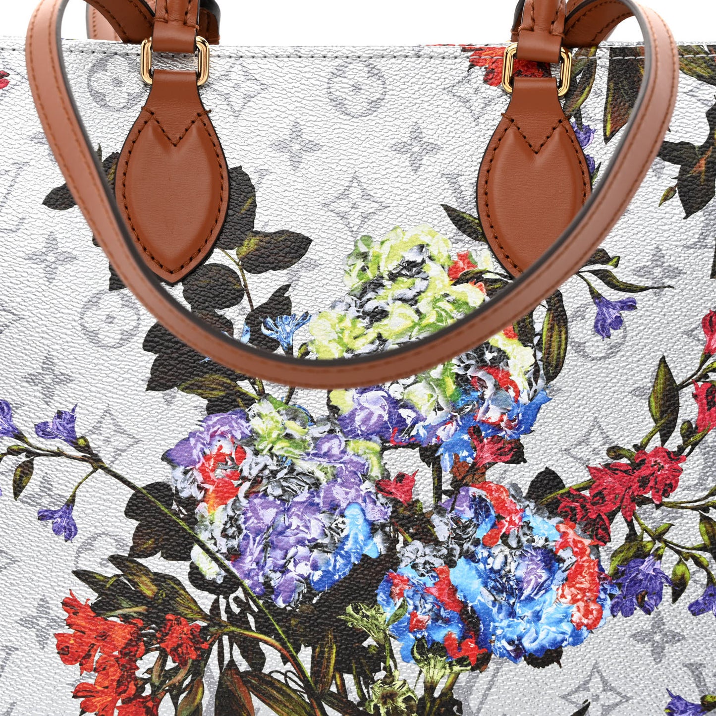 Metallic Monogram LV Garden OnTheGo MM Silver