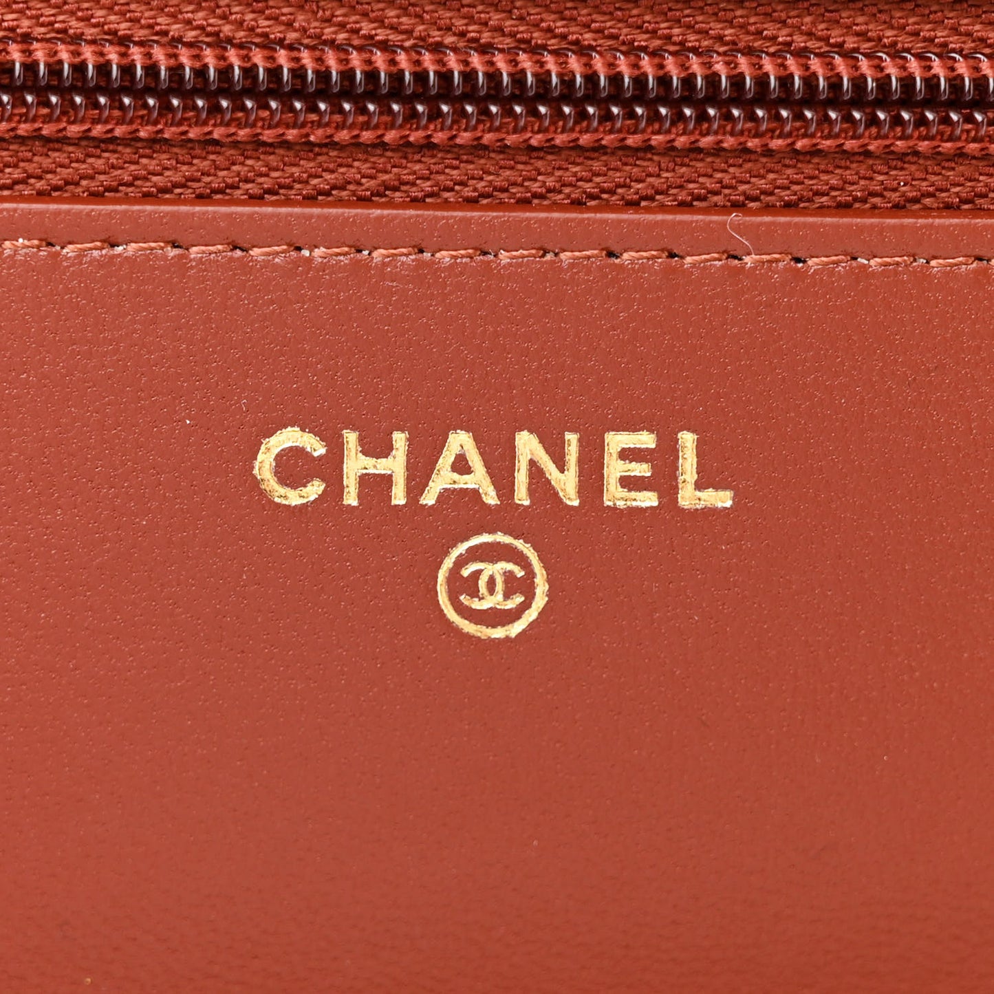 Lambskin Quilted Crystal Pearl CC Wallet On Chain WOC Brown
