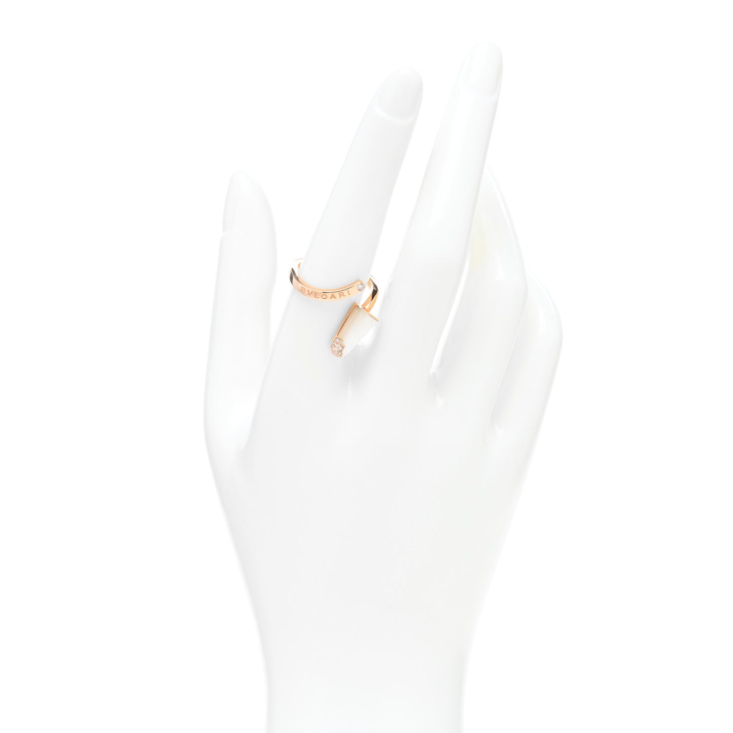18K Rose Gold Diamond Mother of Pearl Gelati Ring 56 7.5