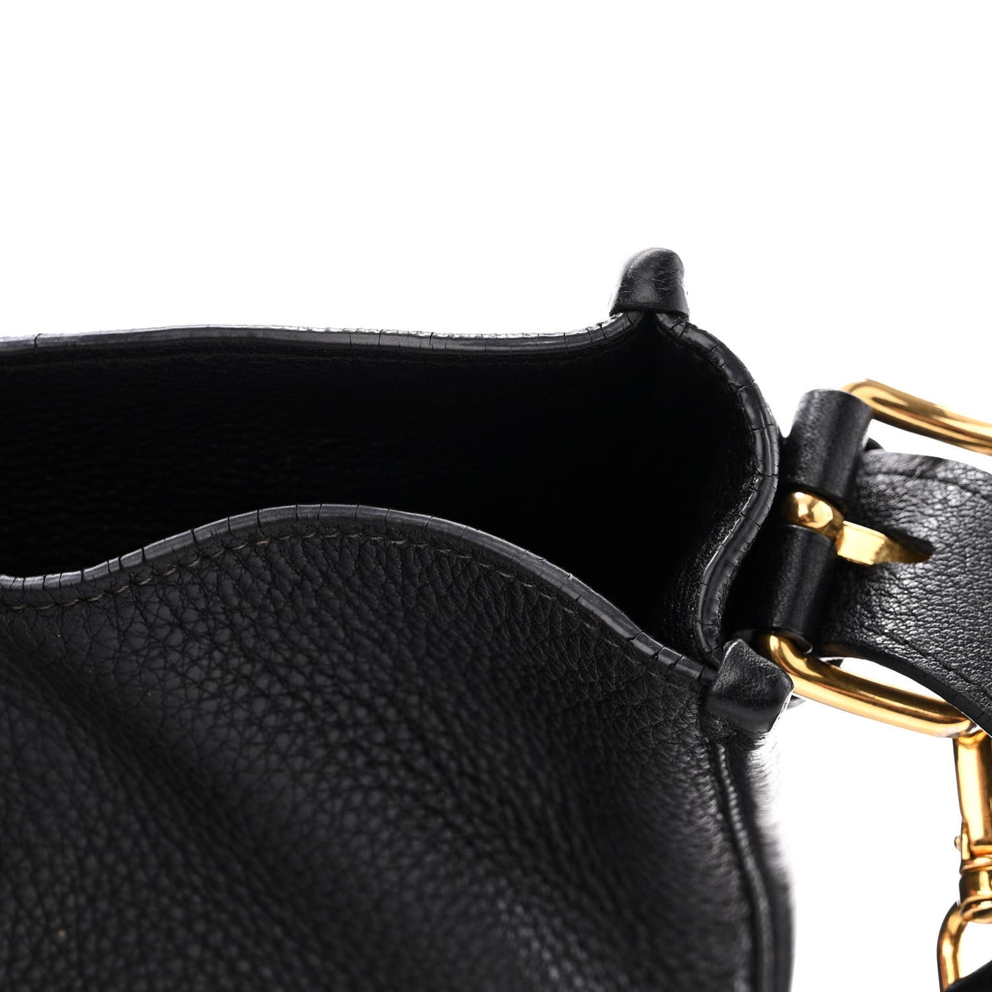 Vitello Daino Zippered Messenger Hobo Black
