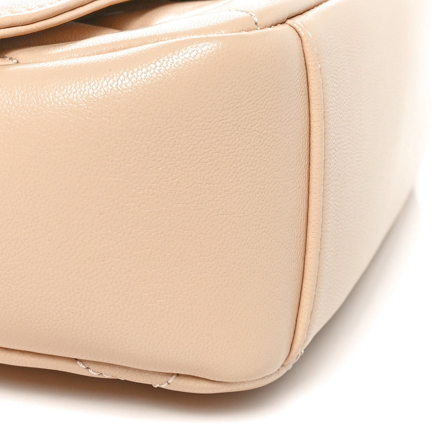 Lambskin Quilted CC Coin Flap Bag Beige