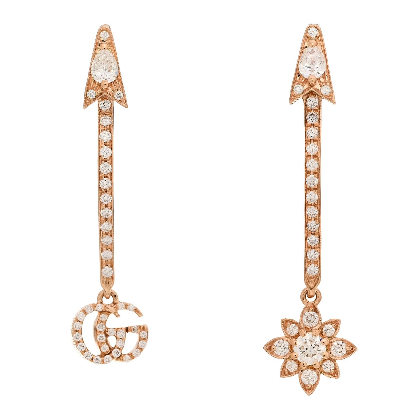 18K Rose Gold Diamond Flora Pave Earrings