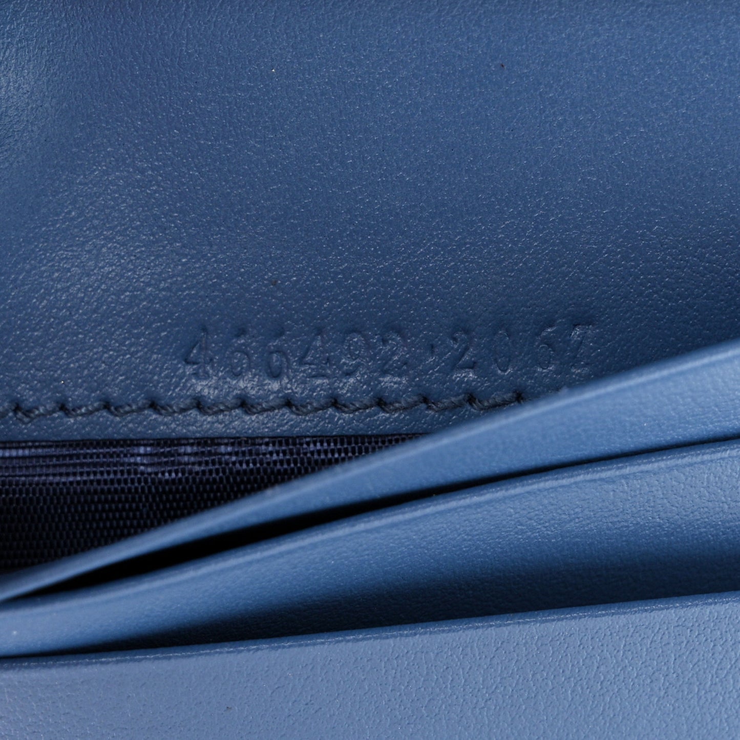 Calfskin Matelasse Aria GG Marmont Card Case Wallet Clear Blue