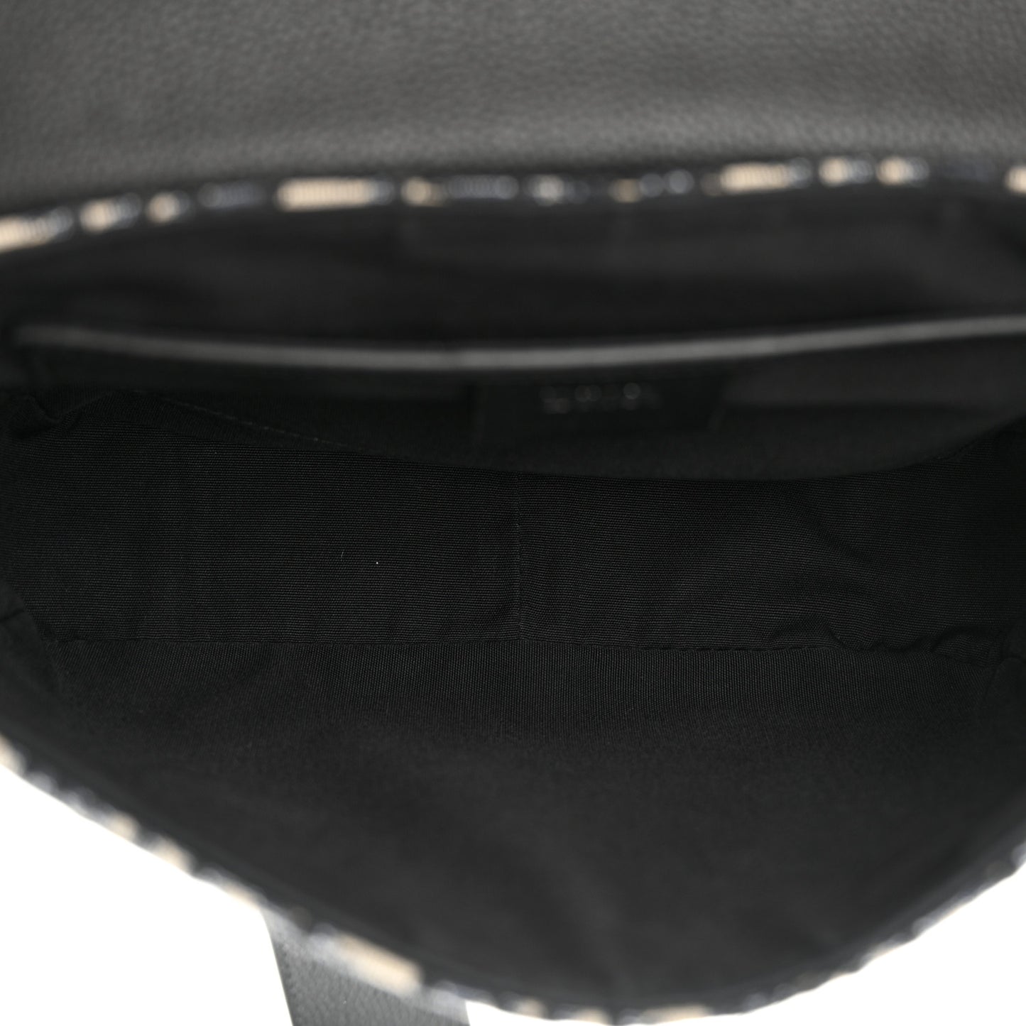 Grained Calfskin Oblique Mini Saddle Messenger Black
