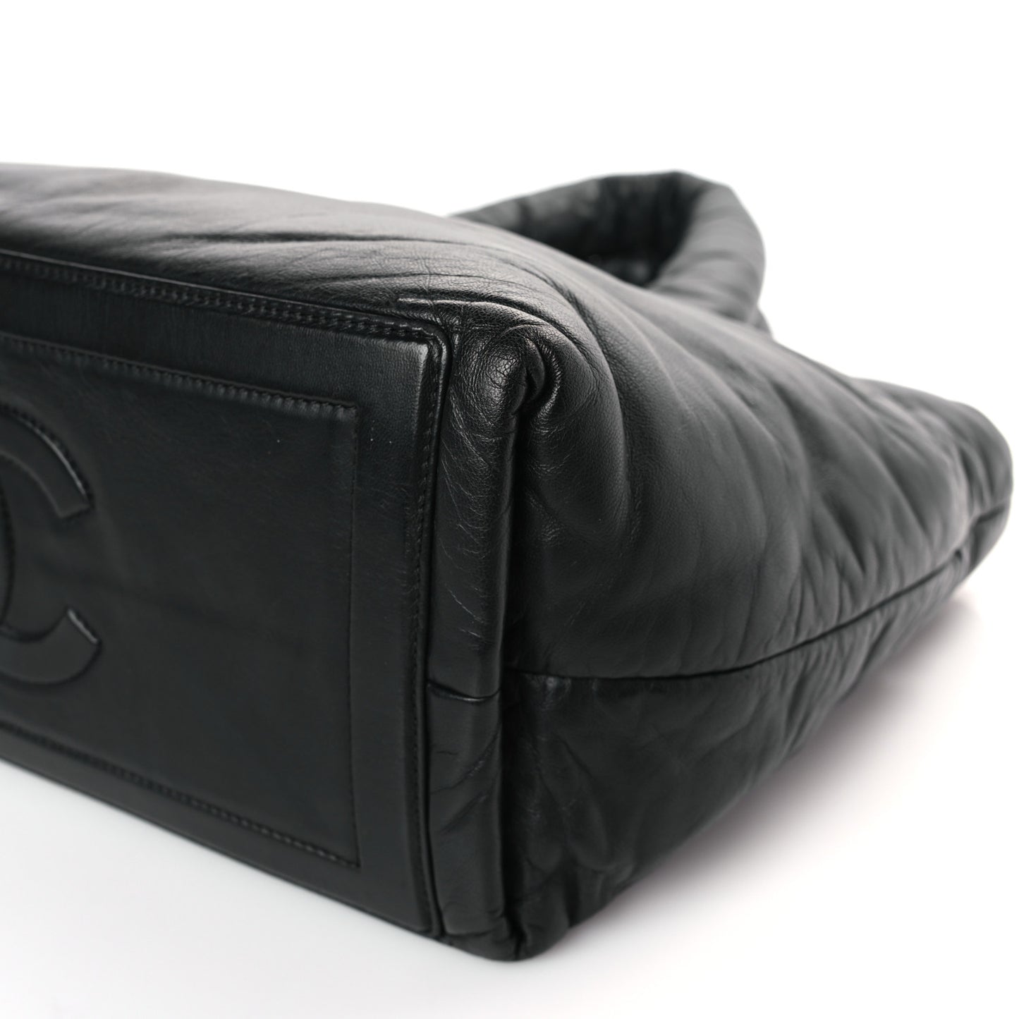 Lambskin Quilted Small Coco Cocoon Reversible Tote Black