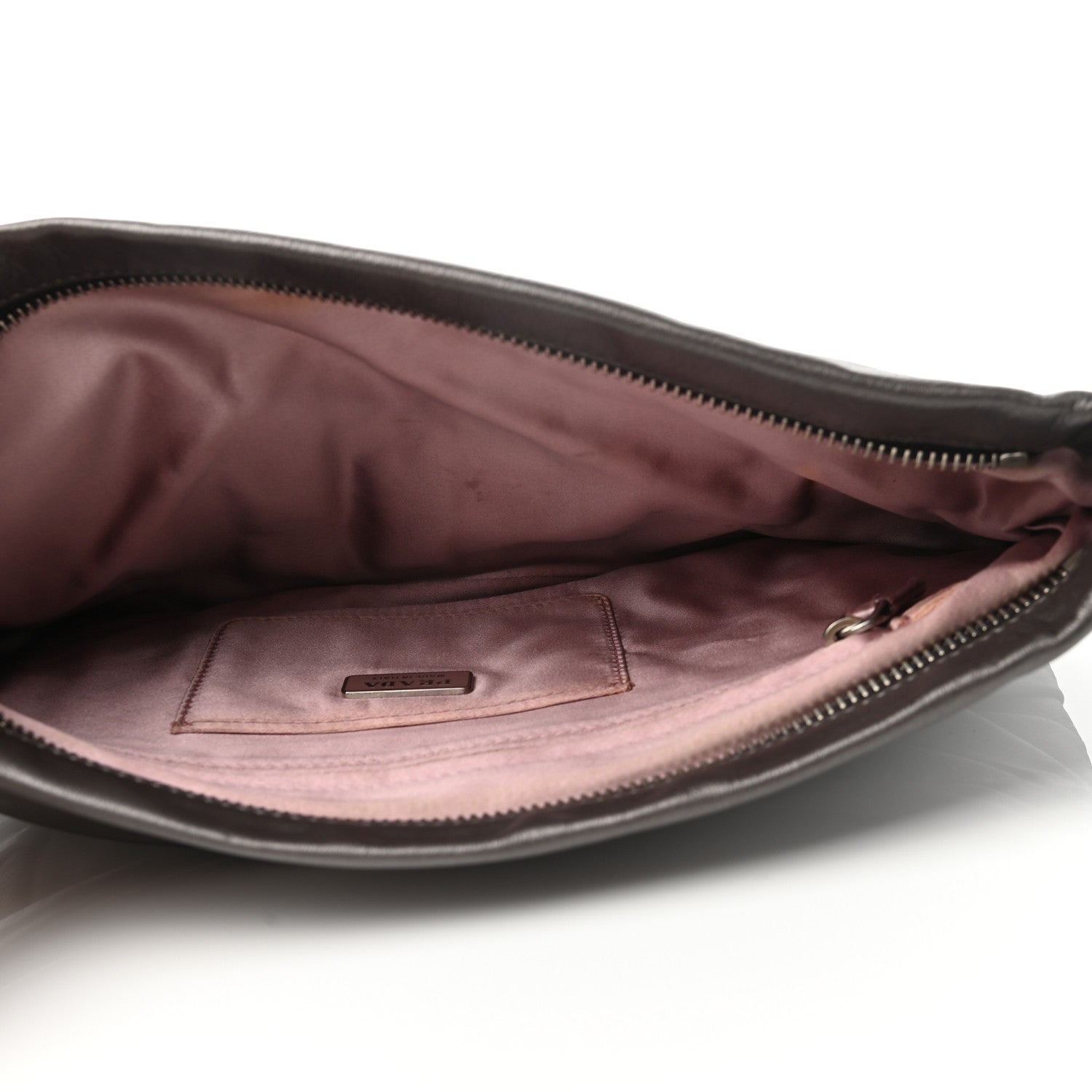 Prada Royal Calf Pleated Clutch Grafite Mordore 5 of 6