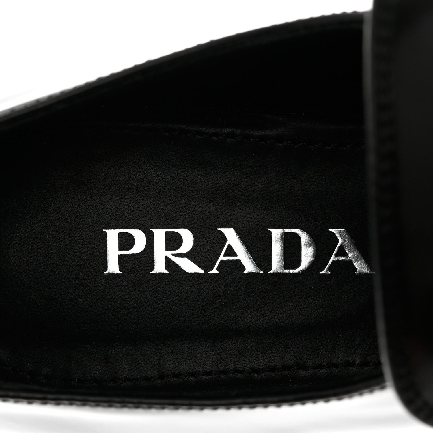Prada Spazzolato Metal Triangle Logo 50mm Loafers 40 Black 7 of 10