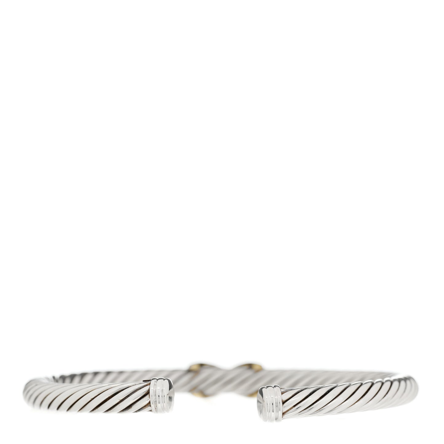 Sterling Silver 14K Yellow Gold 5mm X Station Cable Bracelet