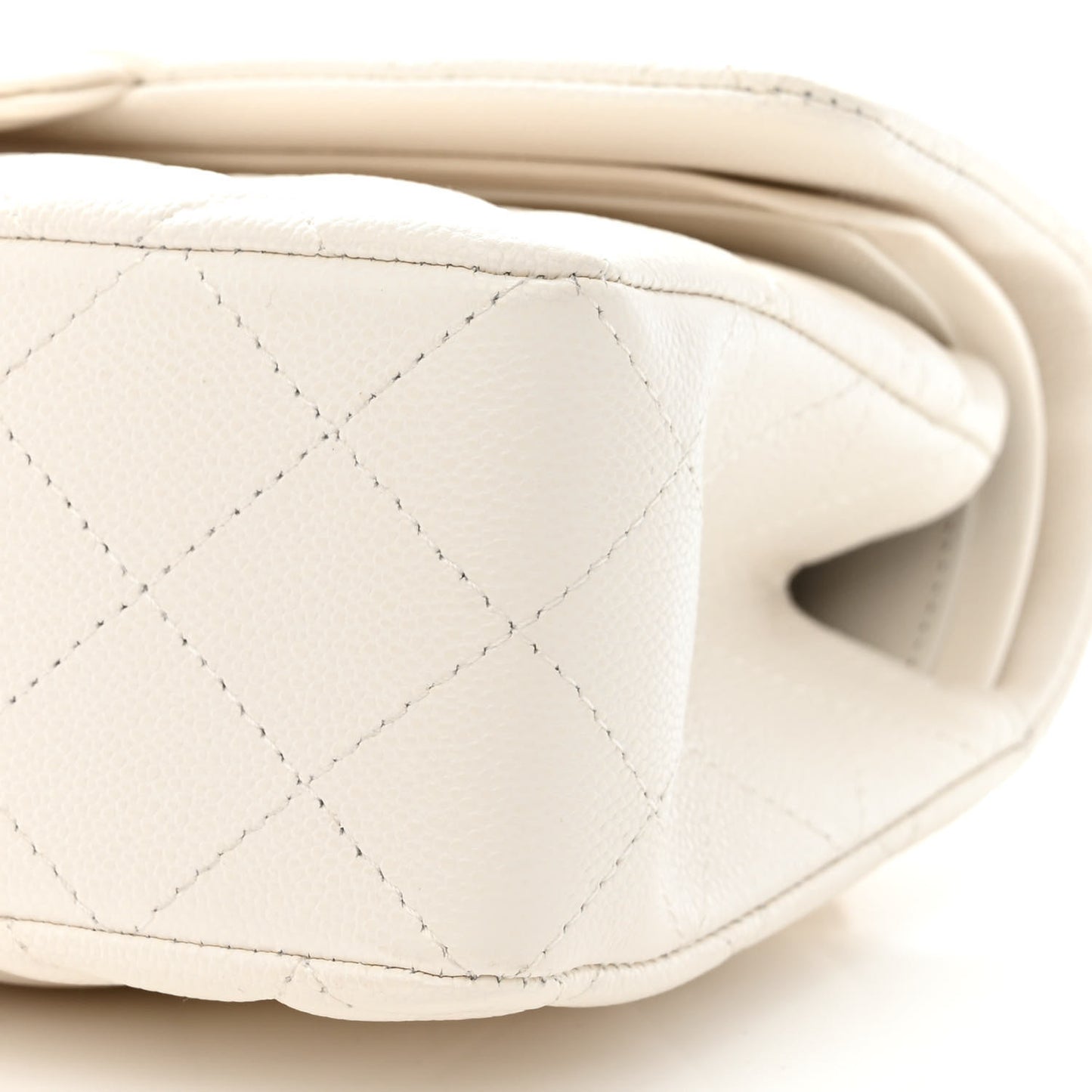 Caviar Quilted Small Double Flap White